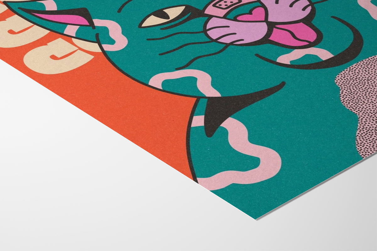 Cool Cat - Green - Azaazelus - Fine Art Paper 200gsm |frame=Fine Art Paper 200gsm|