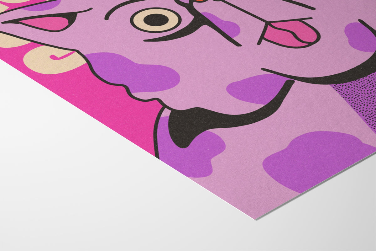 Cool Cat - Purple - Azaazelus - Fine Art Paper 200gsm |frame=Fine Art Paper 200gsm|
