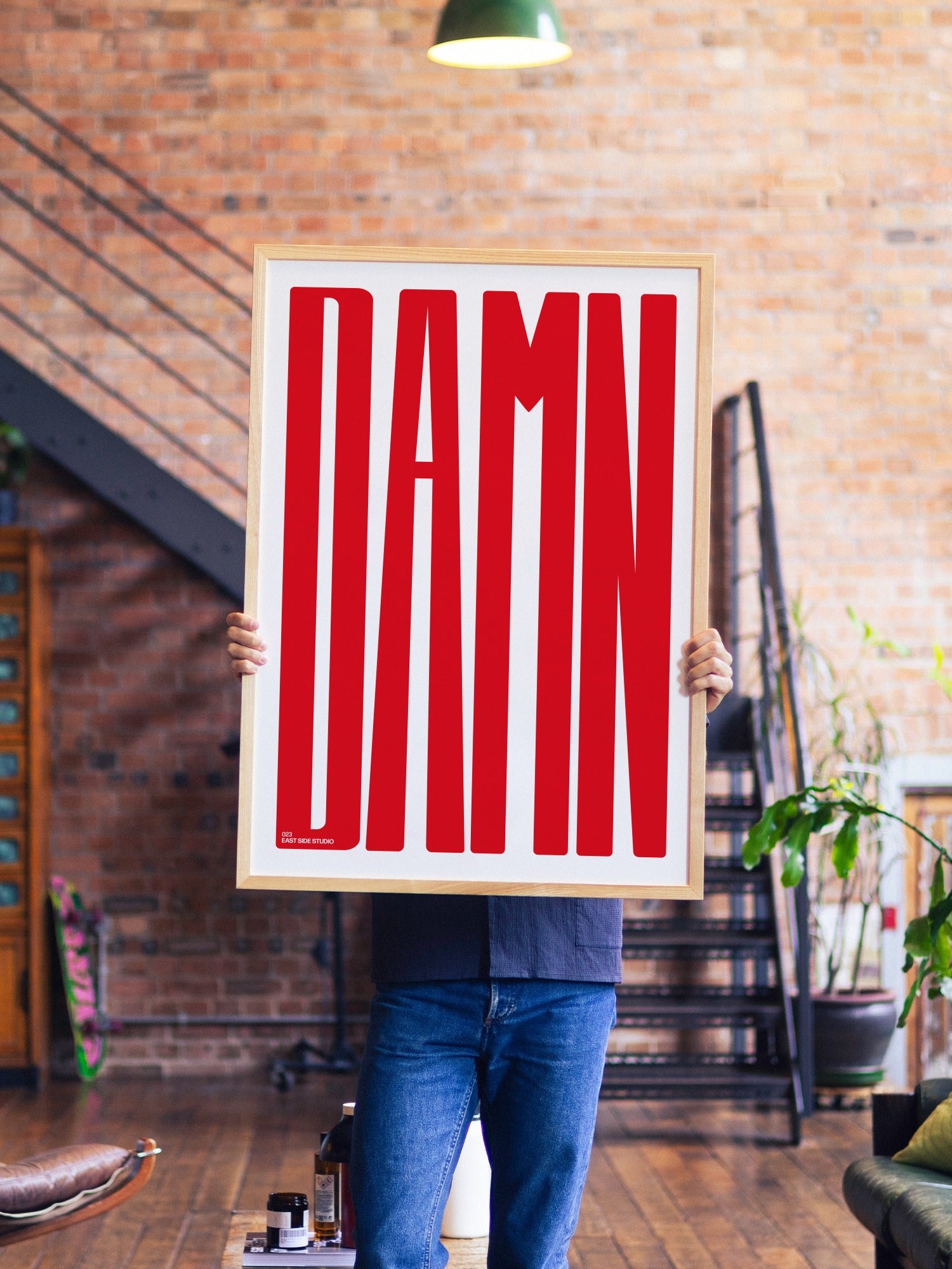 DAMN - Crimson - A1 - Natural Wood Frame |frame=A1 - Natural Wood Frame| |type=lifestyle|
