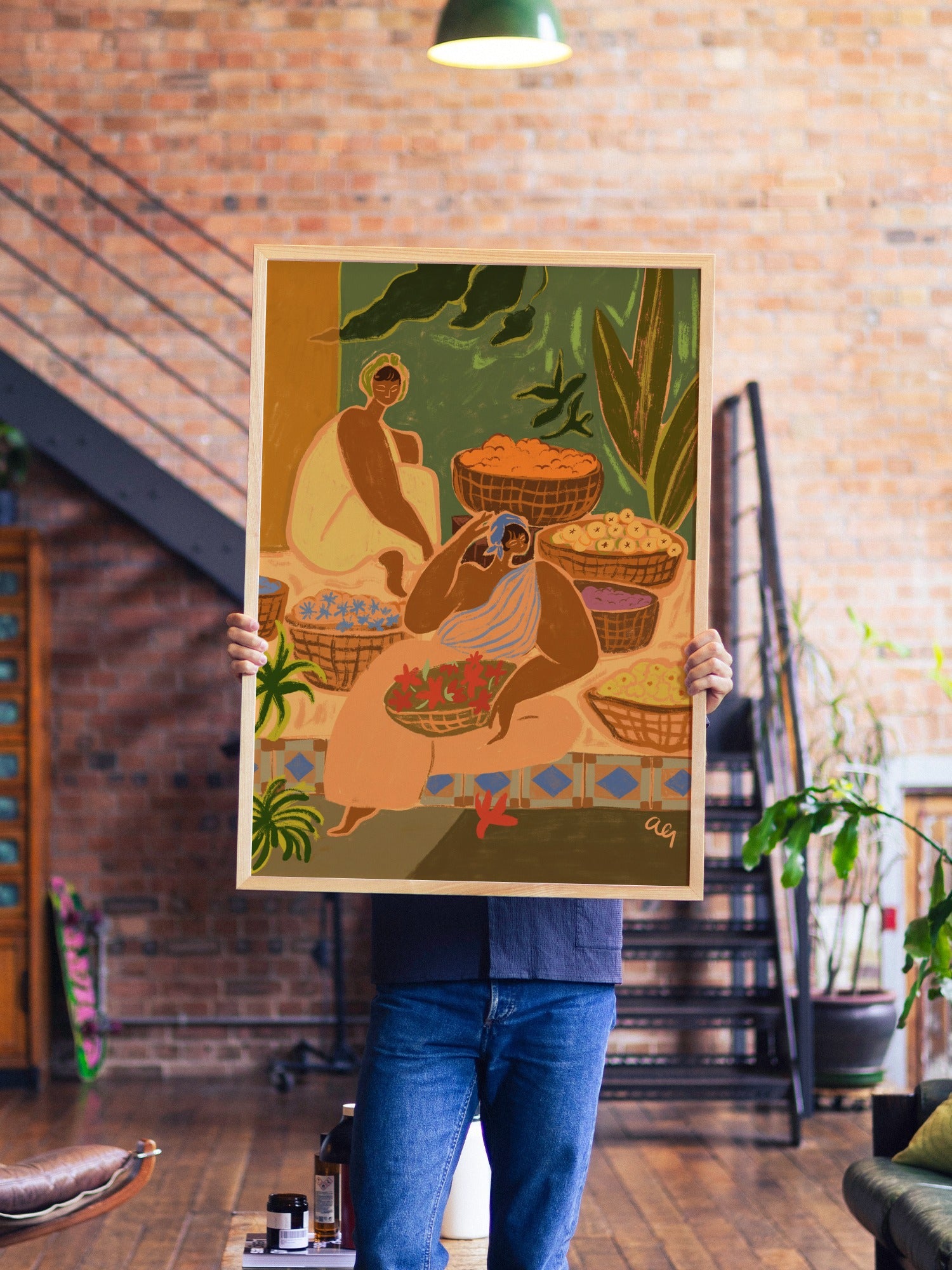 Flower Sisters - Arty Guava - A1 - Natural Wood Frame |frame=A1 - Natural Wood Frame| |type=lifestyle|