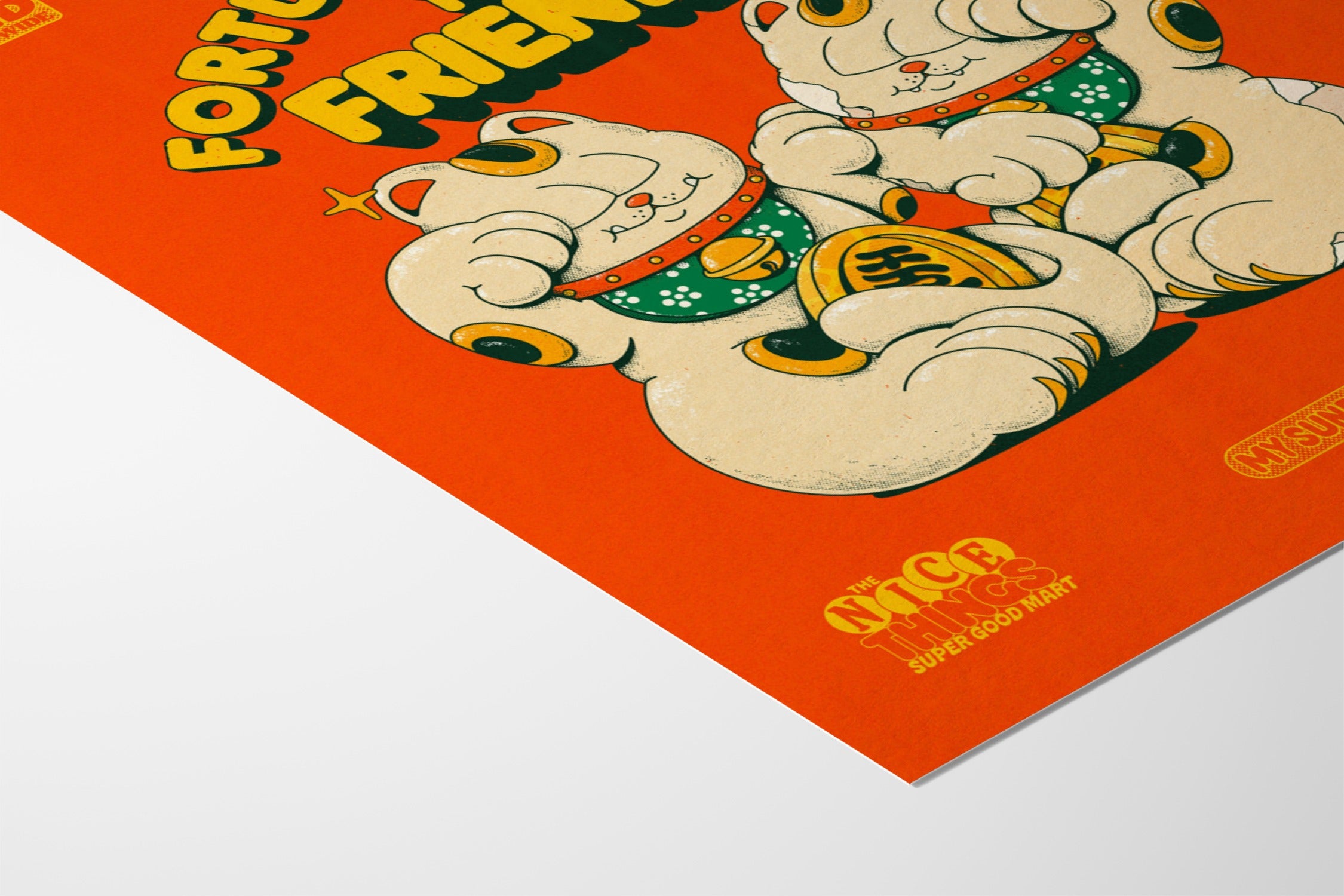 Retro Illustration Art Print - Fortune Favors The Friendly by My