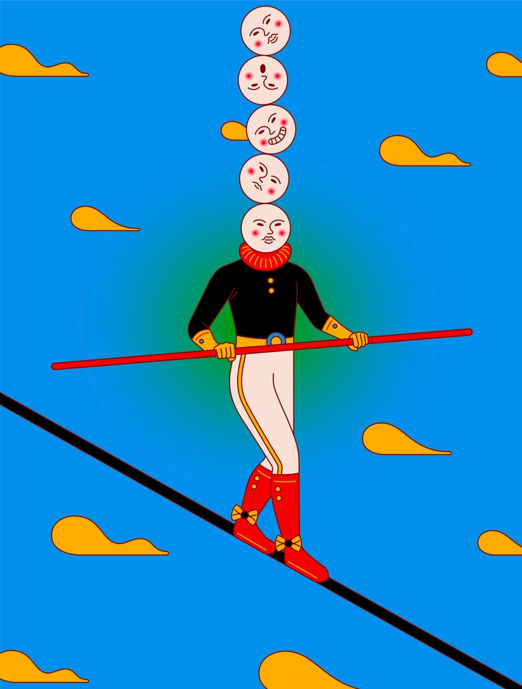 Surreal Cartoon Art Print - Overthinking by Jun Ioneda | East Side