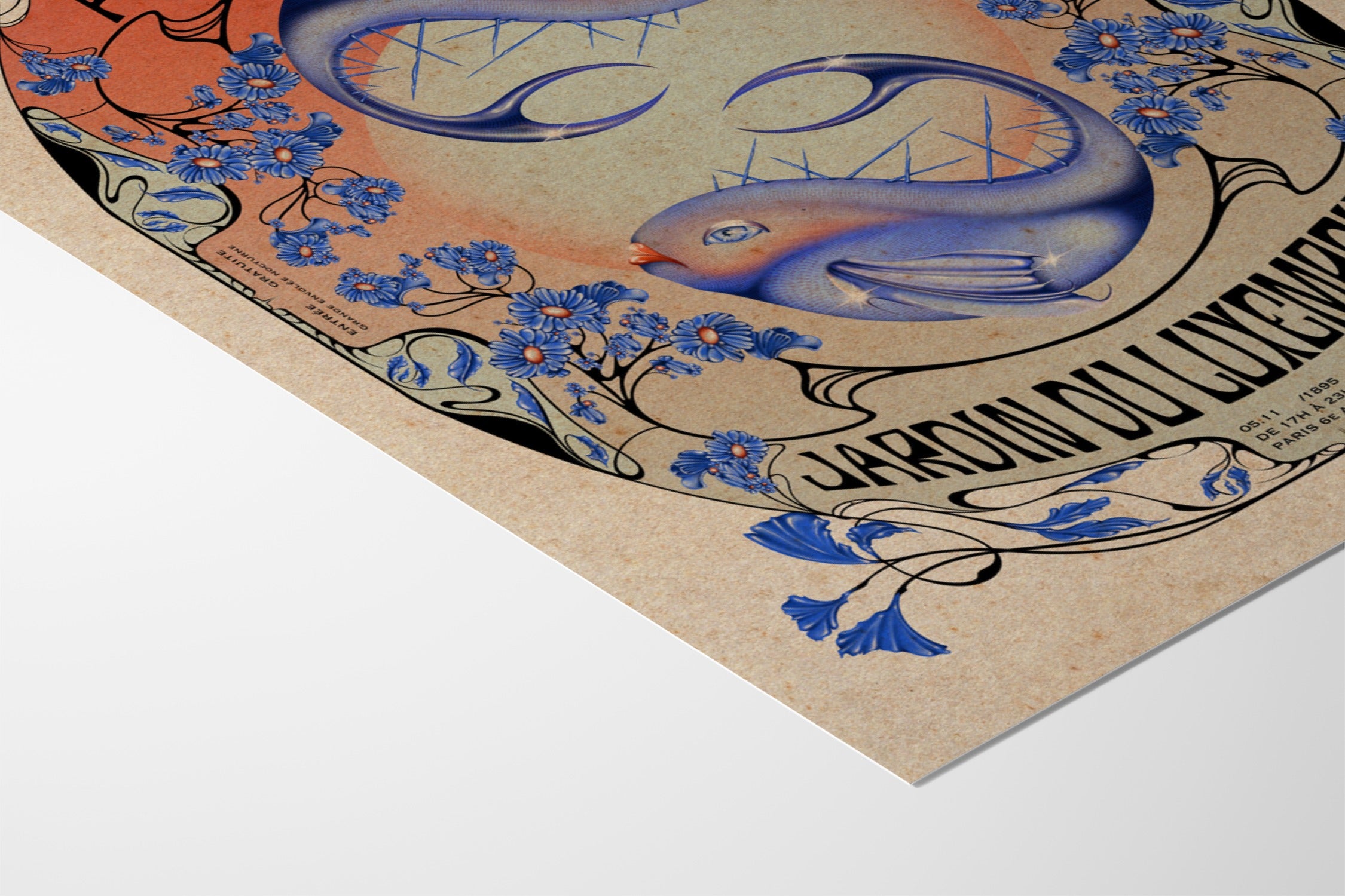 La Nuit des Poissons Lune - Monna Graph - Fine Art Paper 200gsm |frame=Fine Art Paper 200gsm|