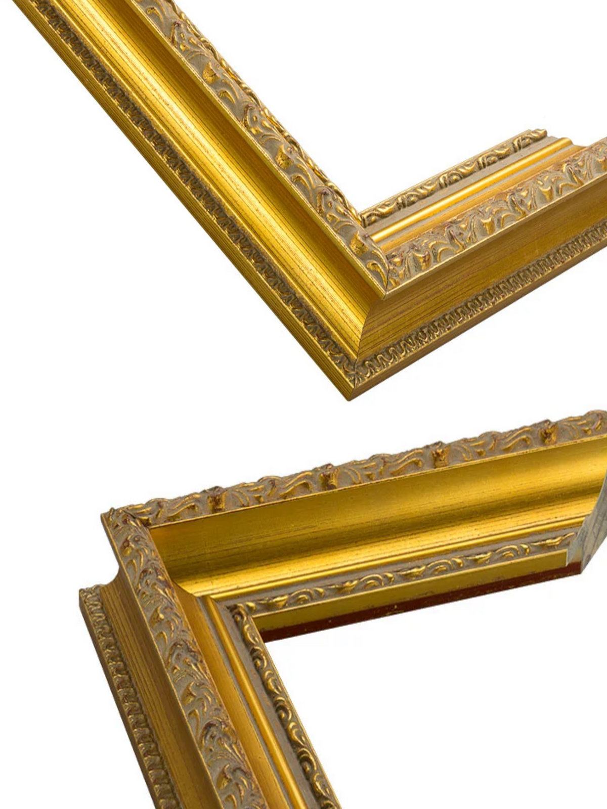 Cavetto Gold picture frame chevron view