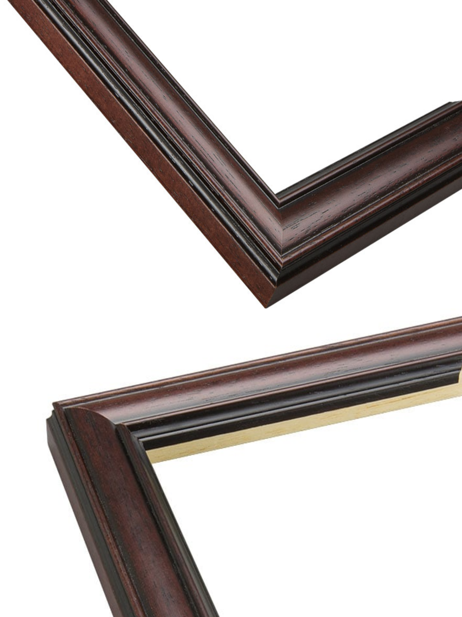 Antique Mahogany picture frame chevron view