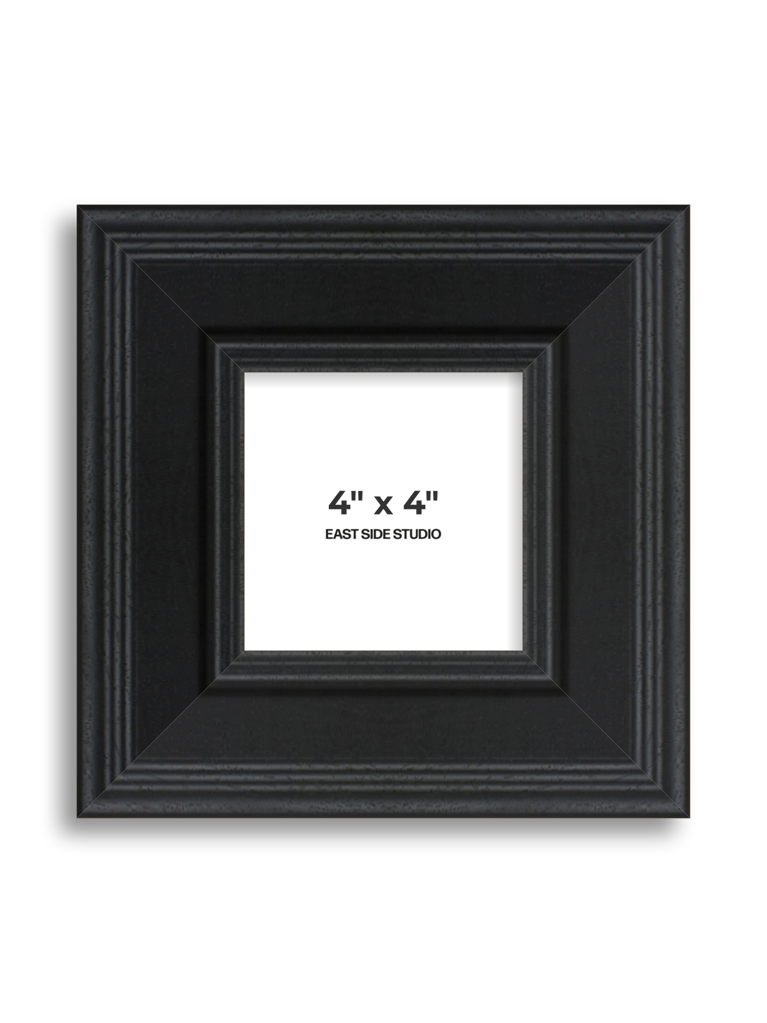 Wide Black Grain 4" x 4" picture frame