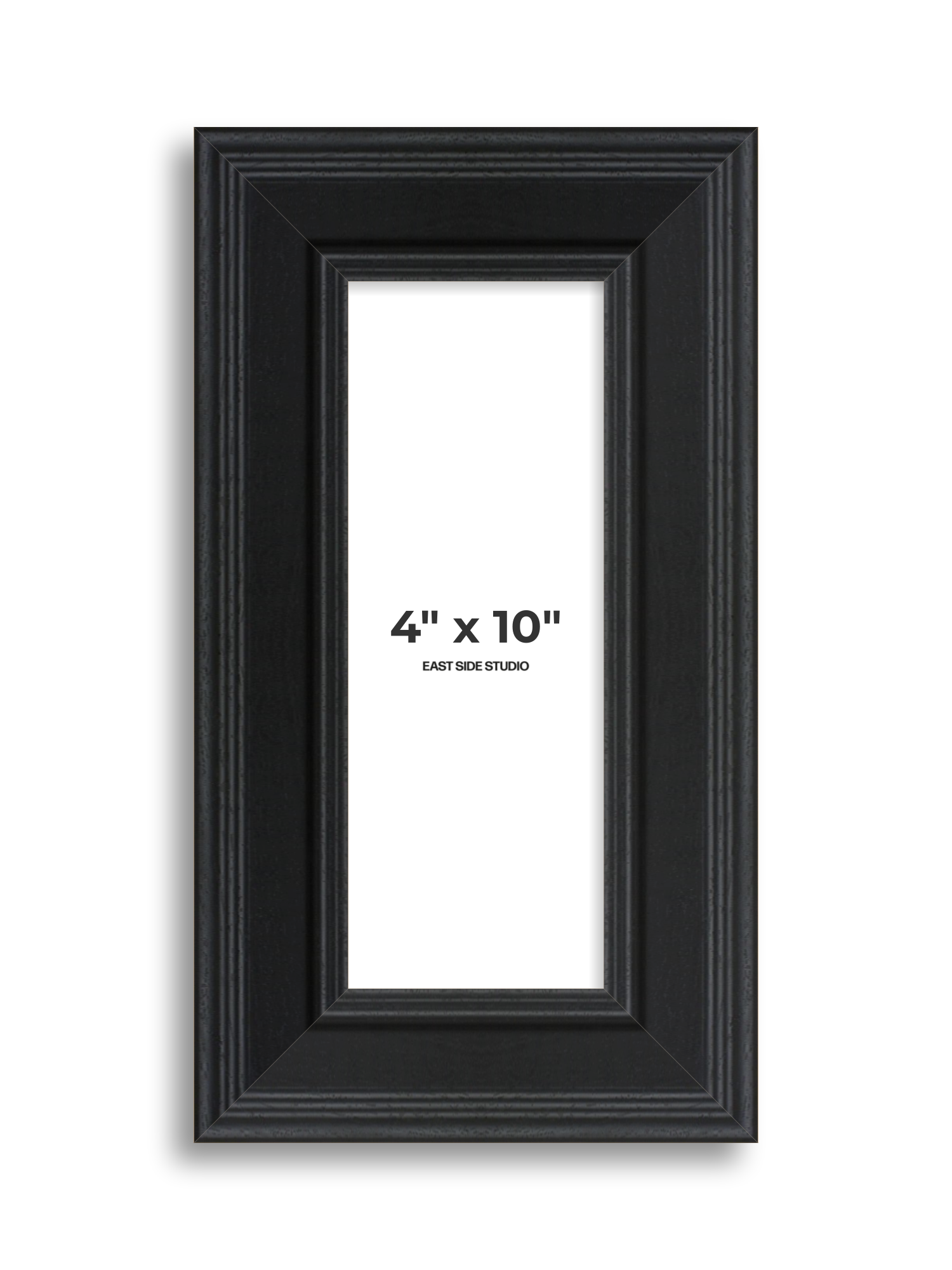 Wide Black Grain 4" x 10" picture frame