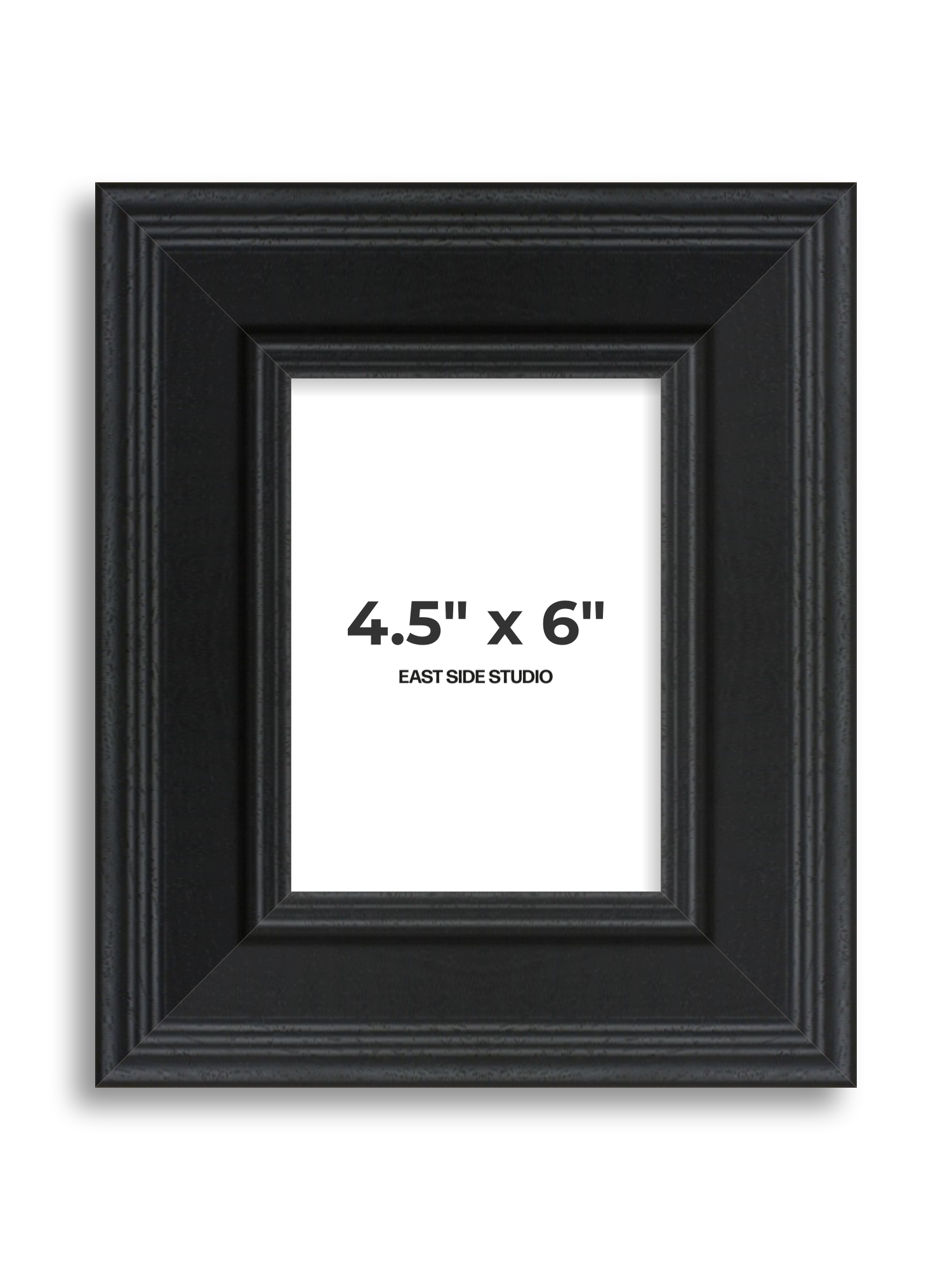 Wide Black Grain 4.5" x 6" picture frame