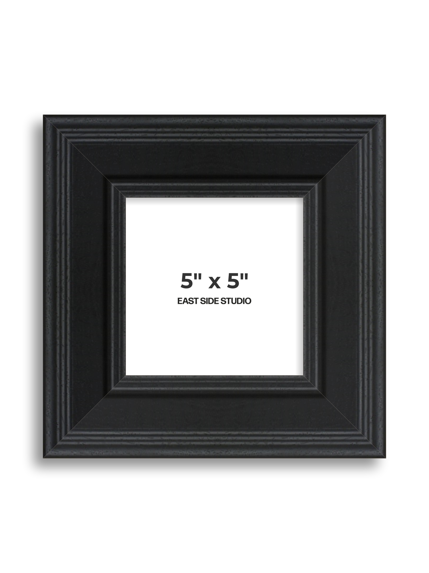 Wide Black Grain 5" x 5" picture frame