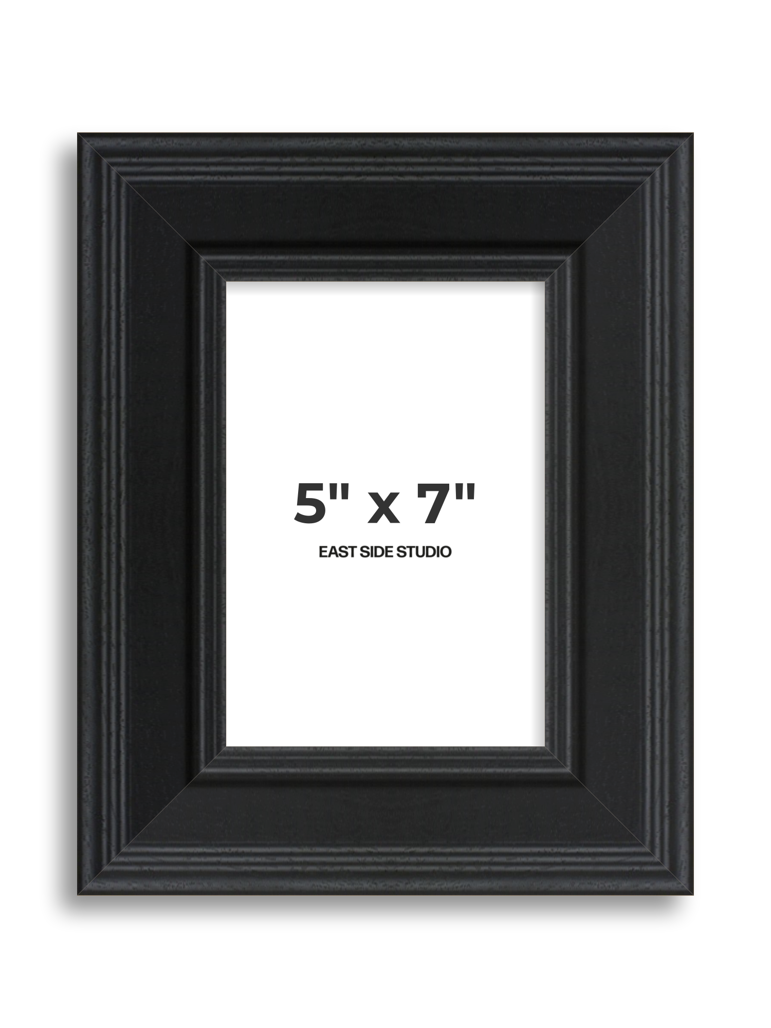 Wide Black Grain 5" x 7" picture frame