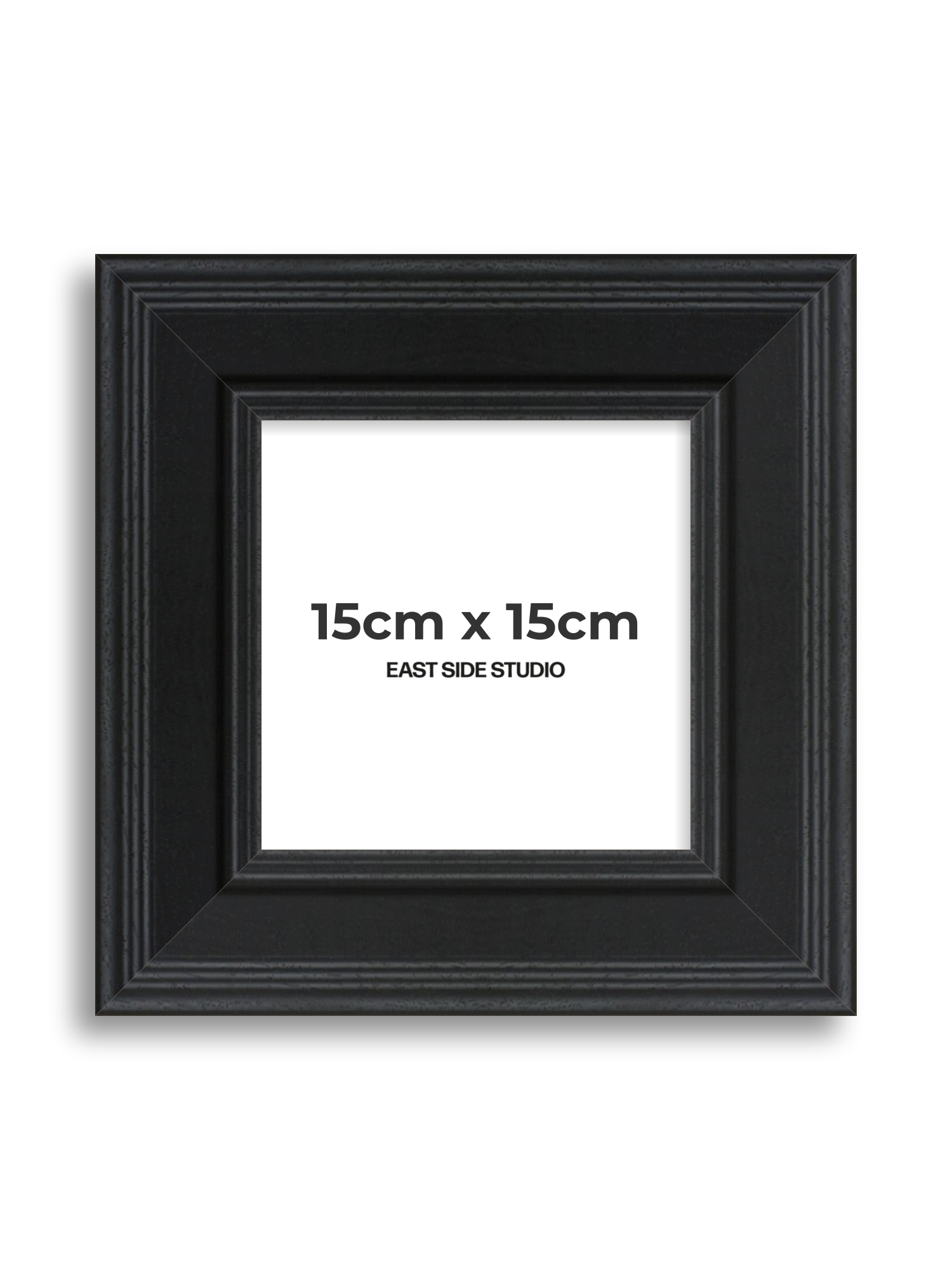 Wide Black Grain 15cm x 15cm picture frame