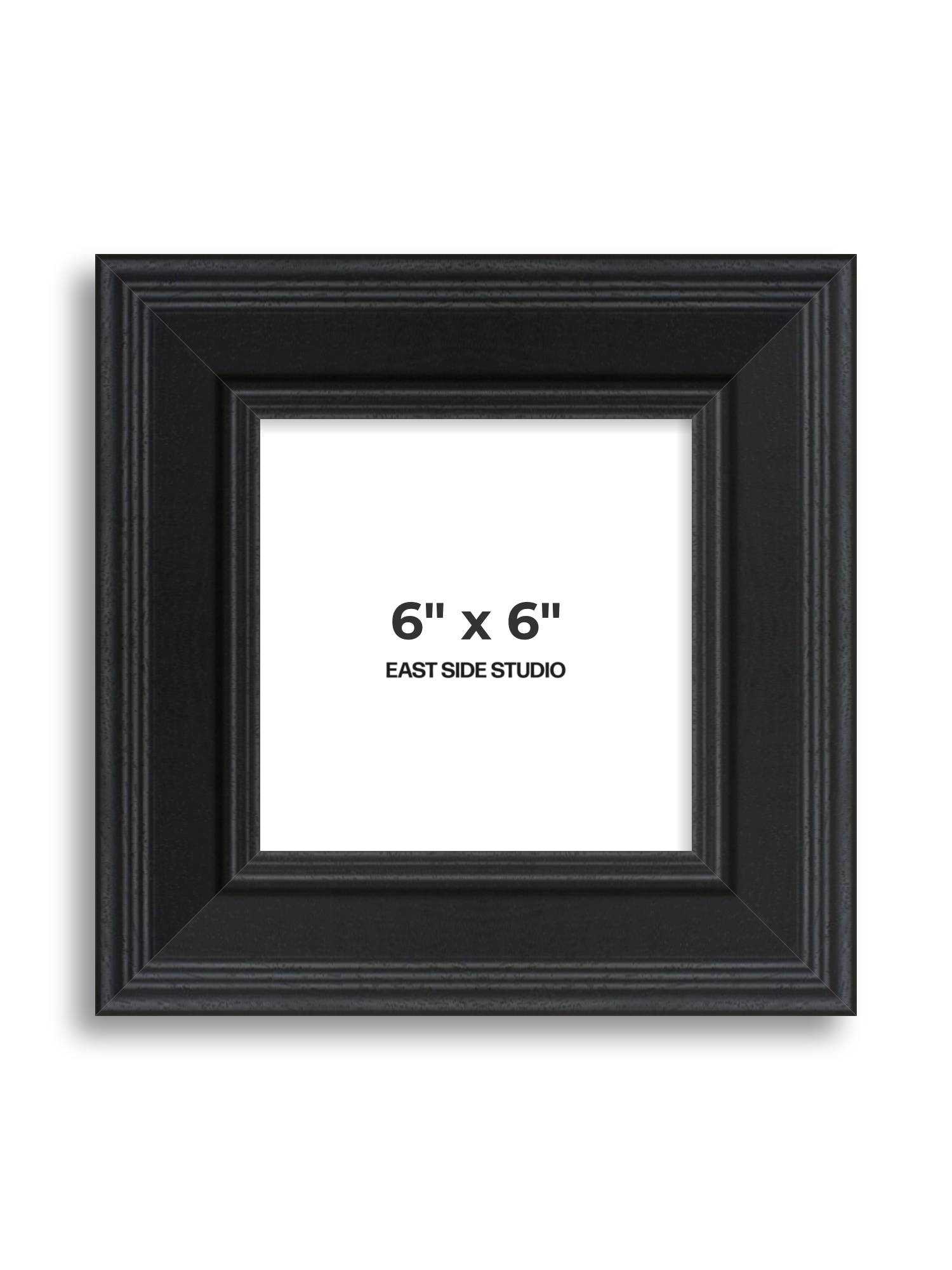 Wide Black Grain 6" x 6" picture frame