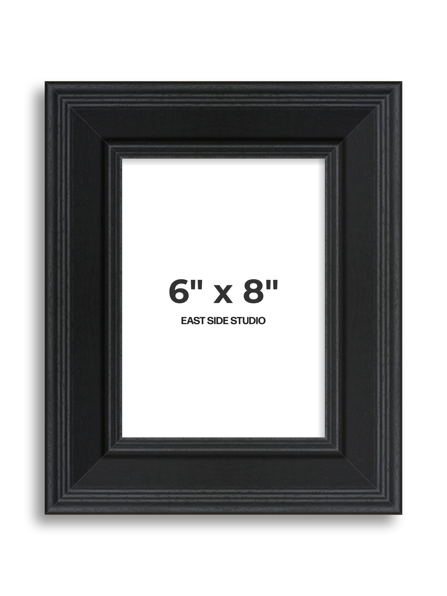 Wide Black Grain 6" x 8" picture frame