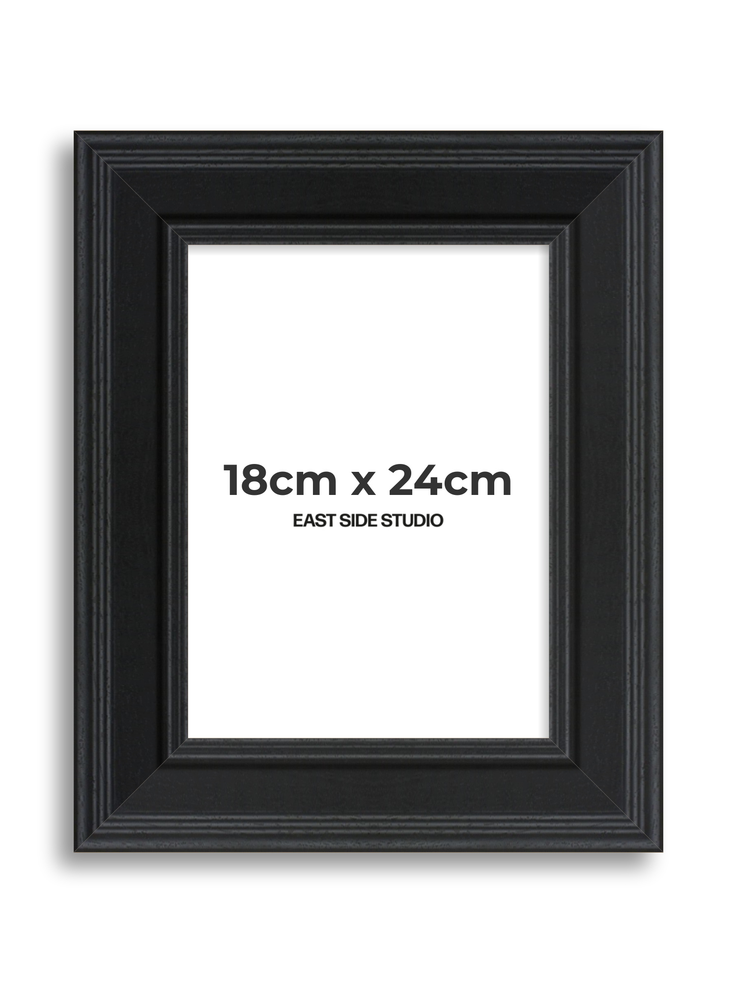 Wide Black Grain 18cm x 24cm picture frame