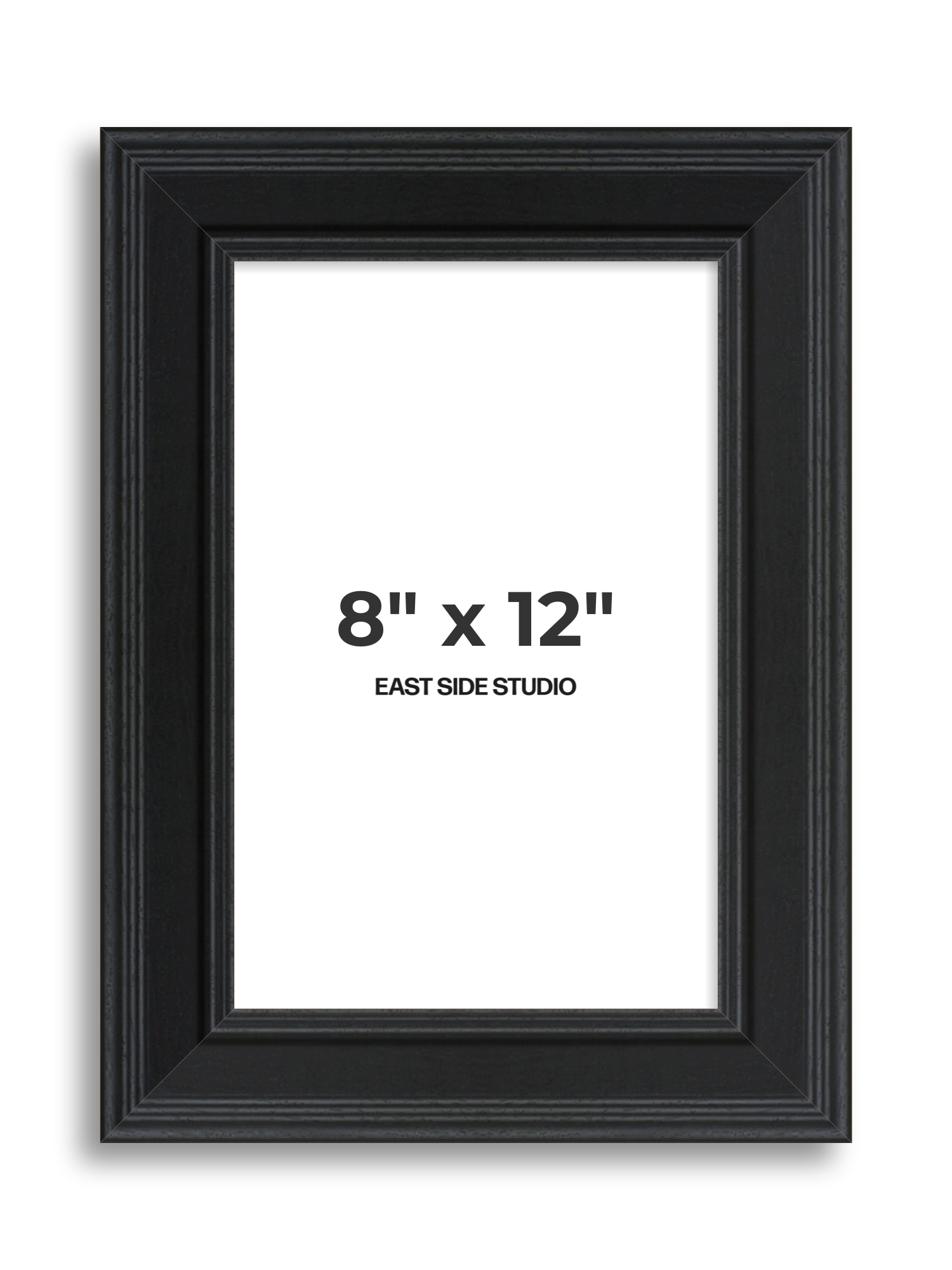 Wide Black Grain 8" x 12" picture frame