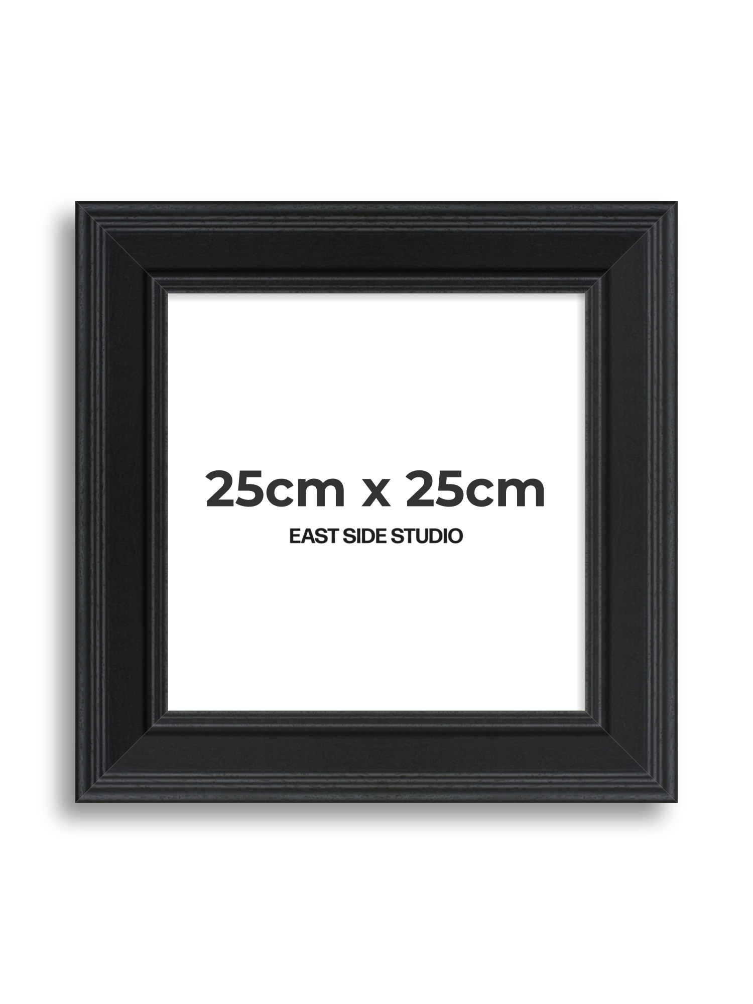 Wide Black Grain 25cm x 25cm picture frame