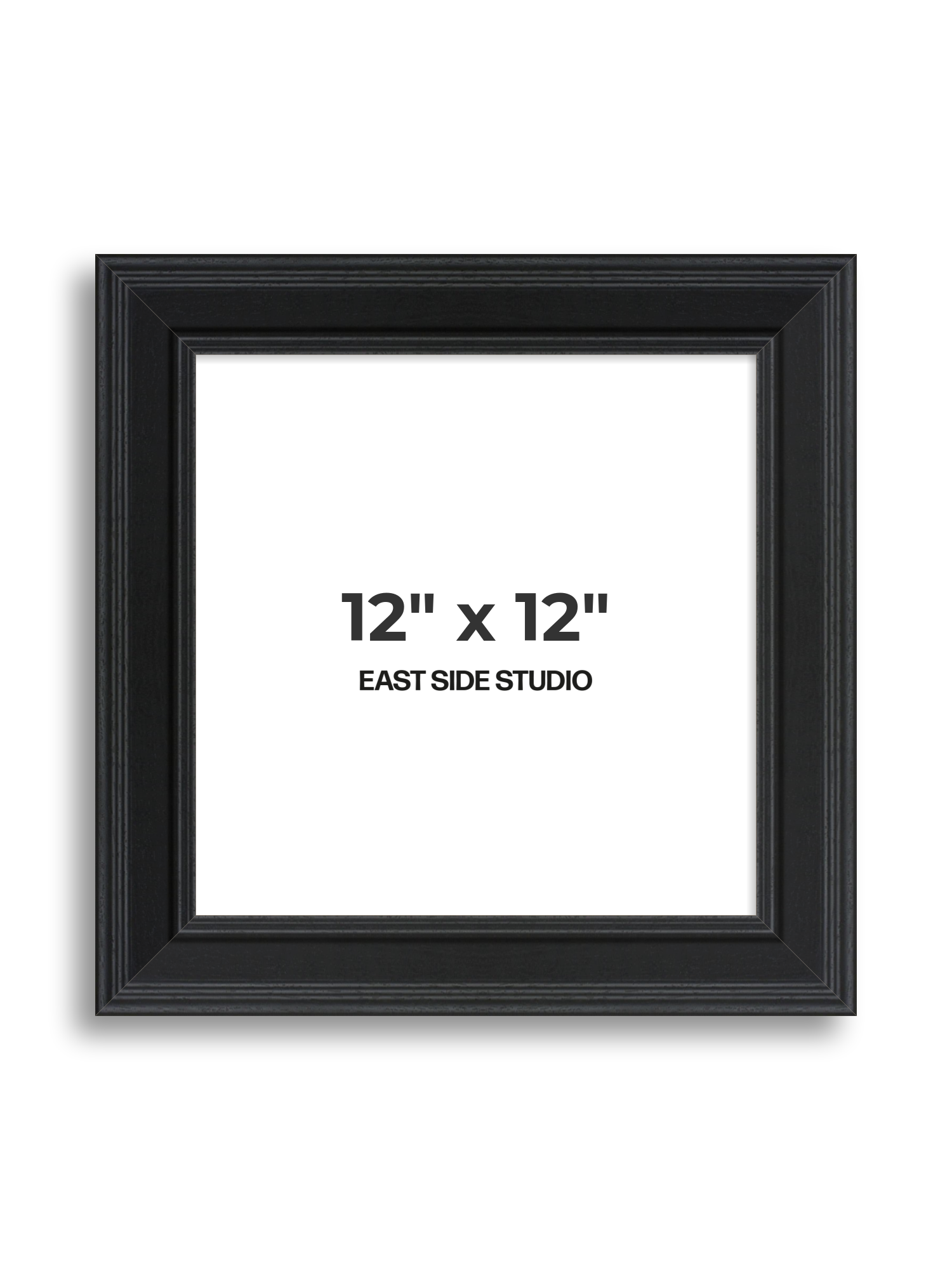 Wide Black Grain 12" x 12" picture frame