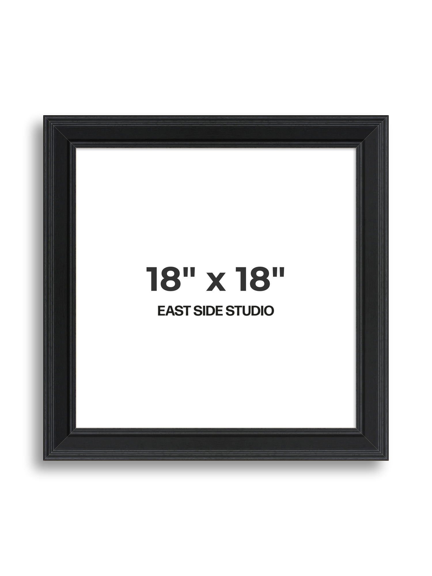 Wide Black Grain 18" x 18" picture frame