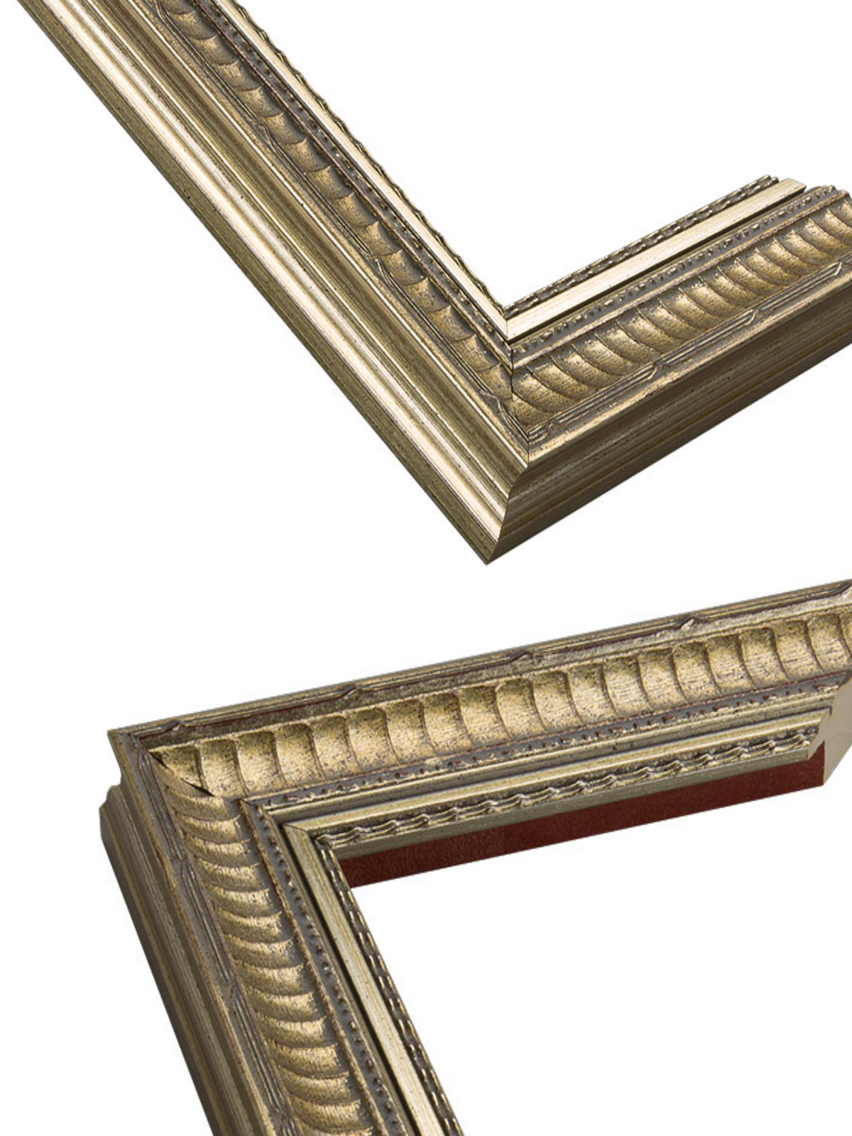 Laurel Aged Gold picture frame chevron view