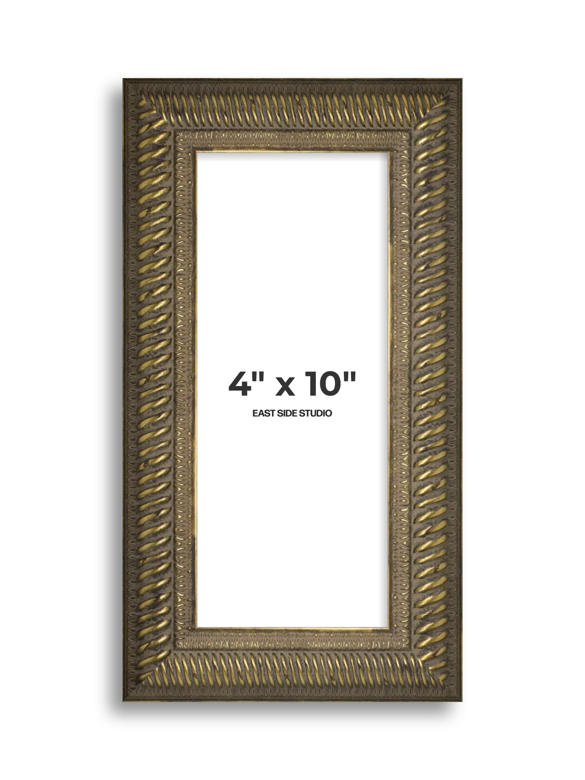 Torsade Aged Gold 4" x 10" picture frame