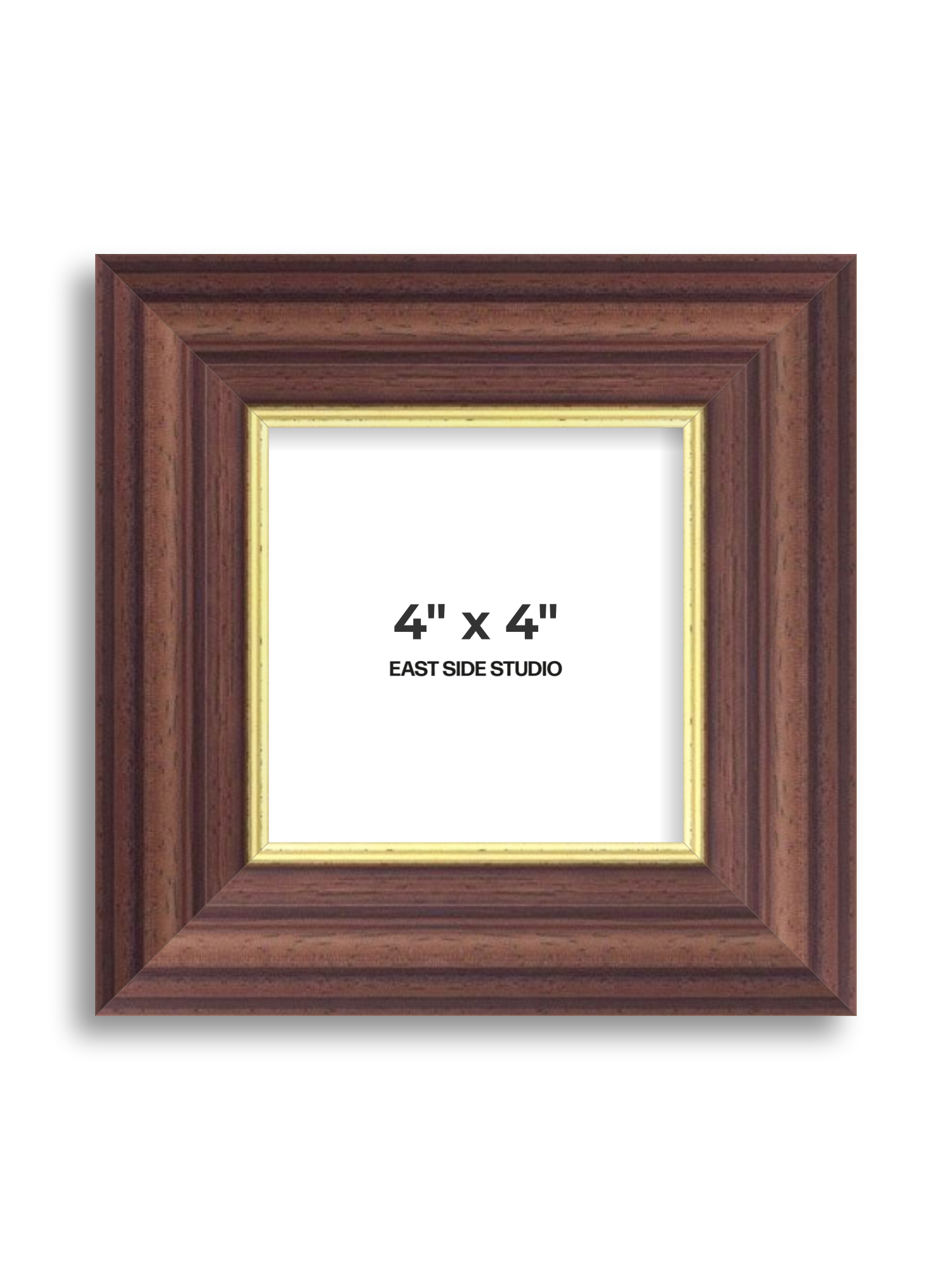 Antique Walnut & Gold 4" x 4" picture frame