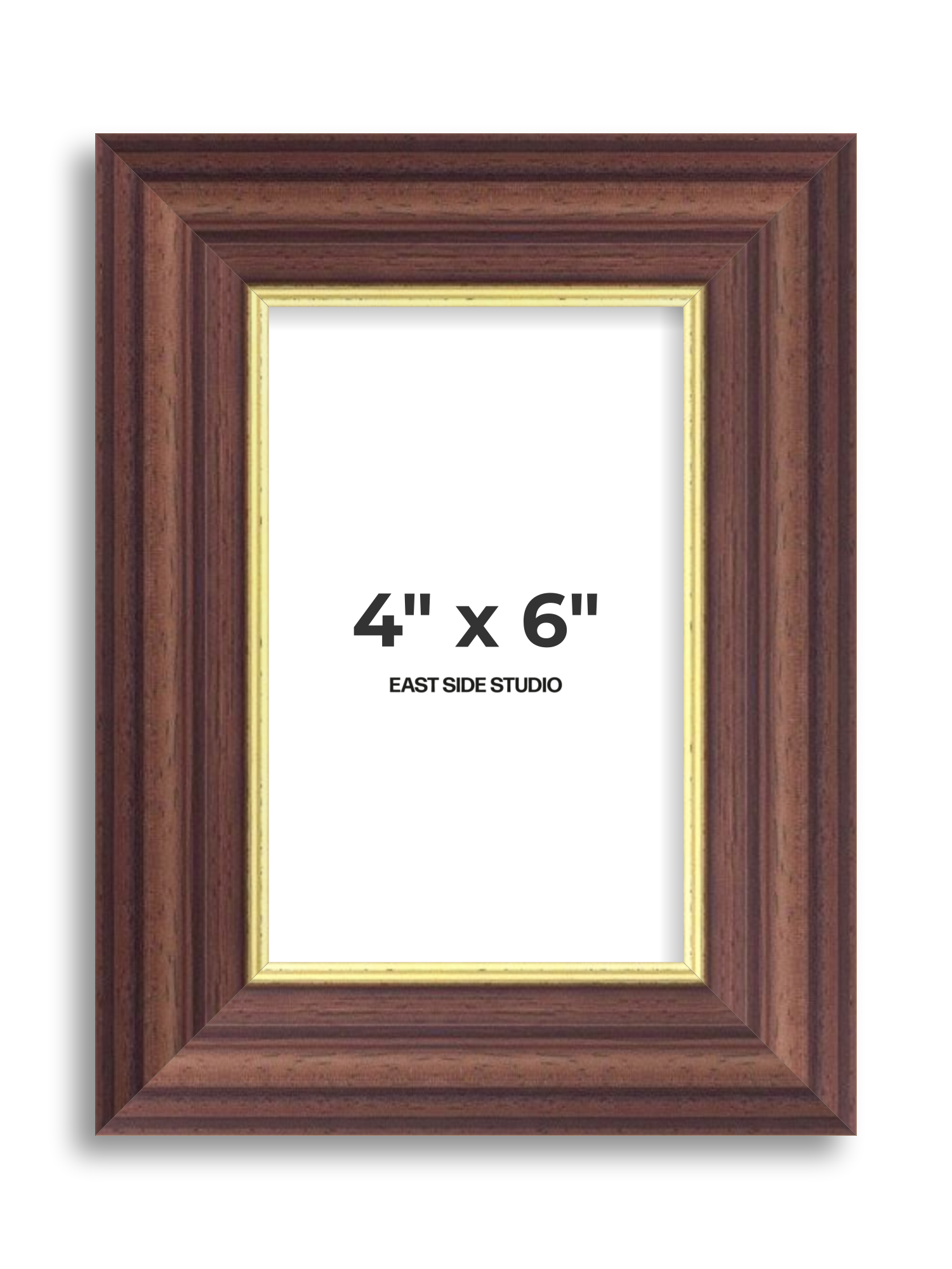 Antique Walnut & Gold 4" x 6" picture frame