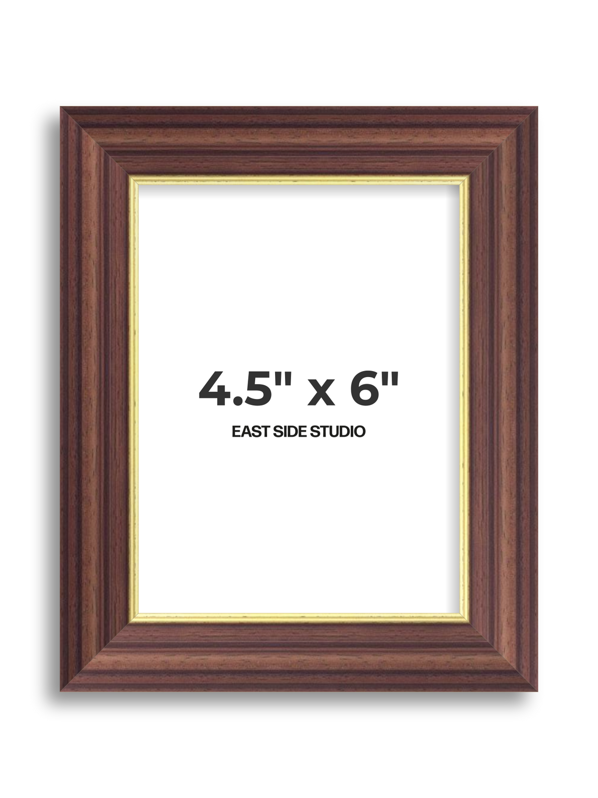 Antique Walnut & Gold 4.5" x 6" picture frame
