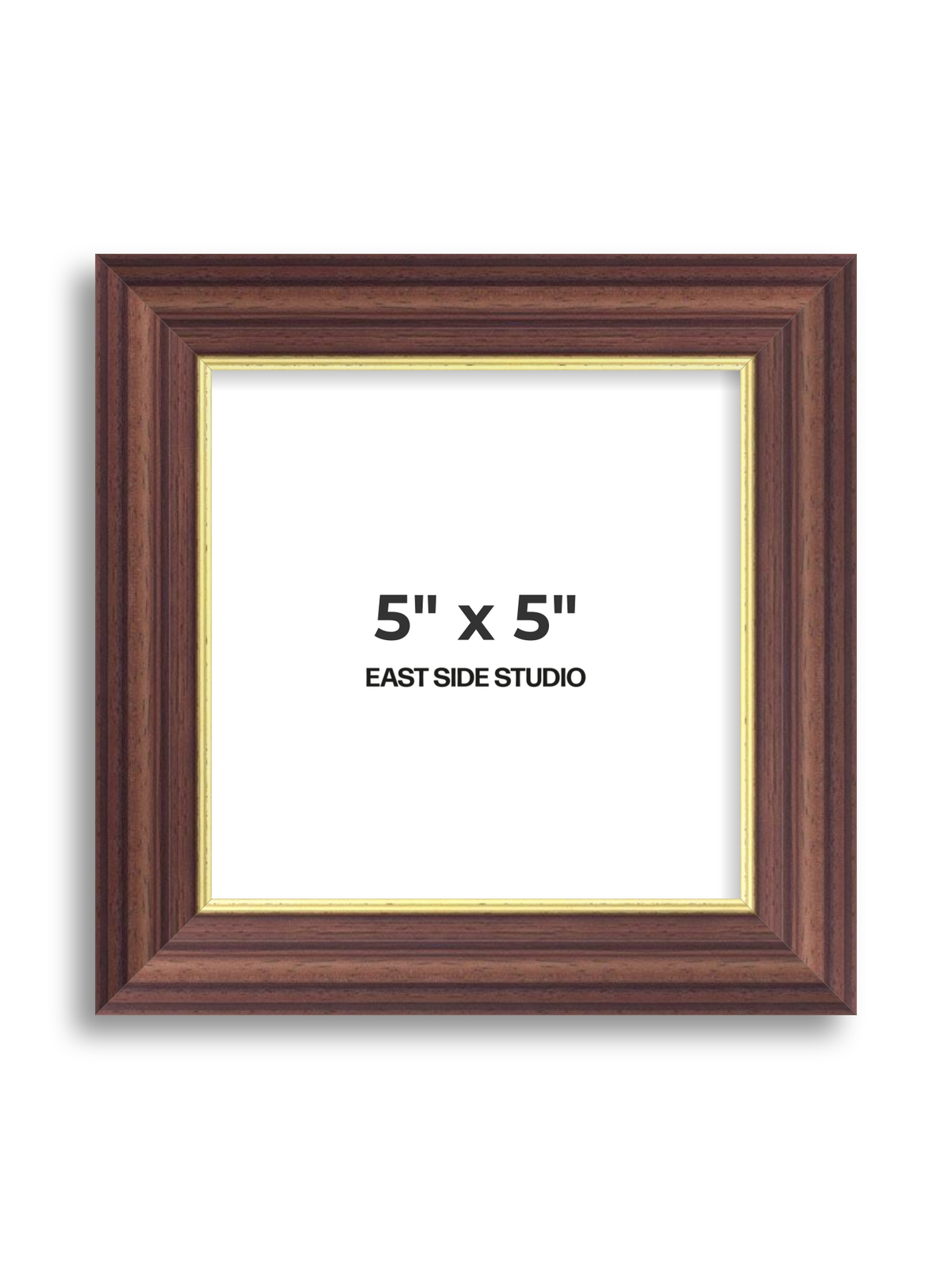 Antique Walnut & Gold 5" x 5" picture frame