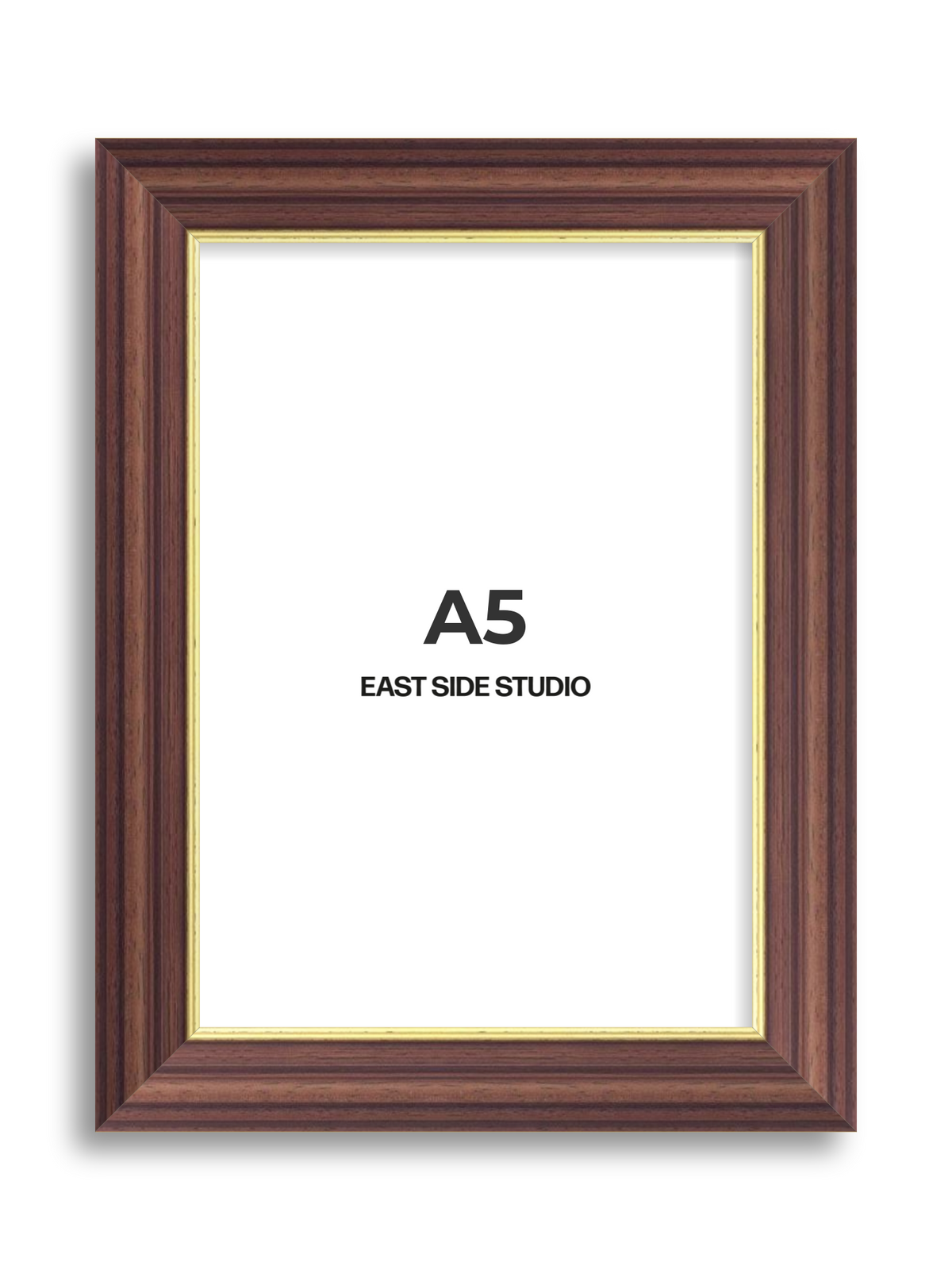 Antique Walnut & Gold A5 picture frame