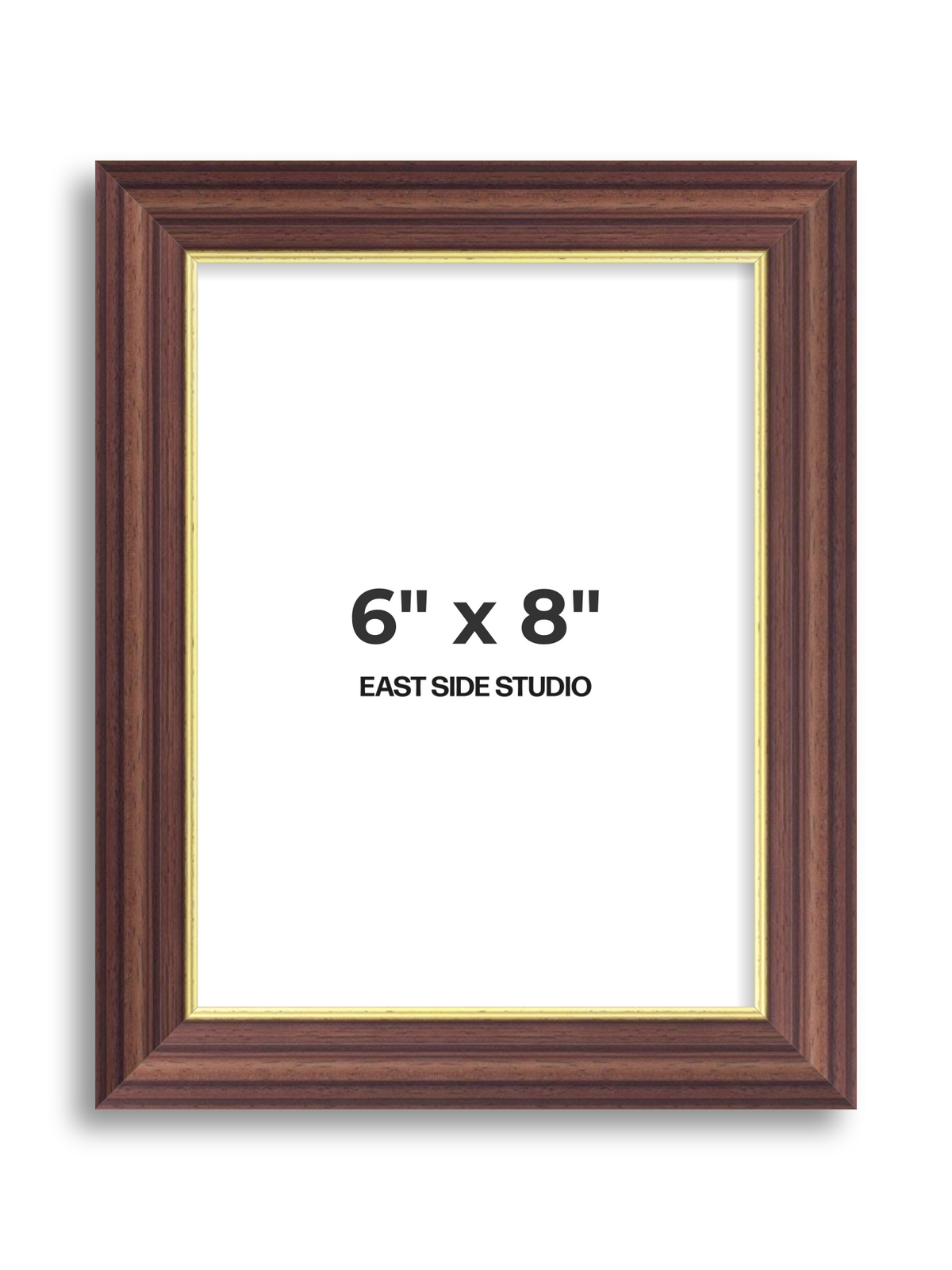 Antique Walnut & Gold 6" x 8" picture frame