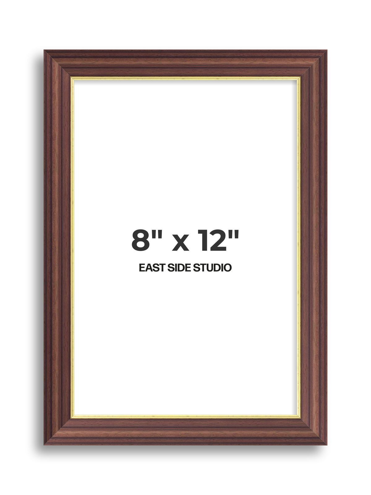 Antique Walnut & Gold 8" x 12" picture frame