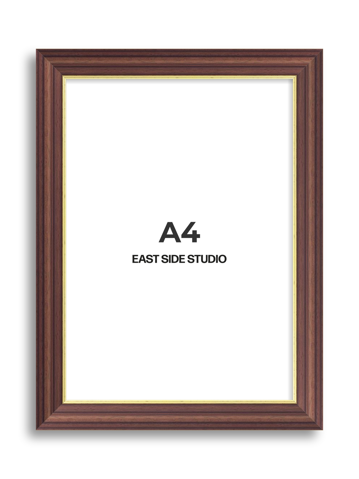 Antique Walnut & Gold A4 picture frame