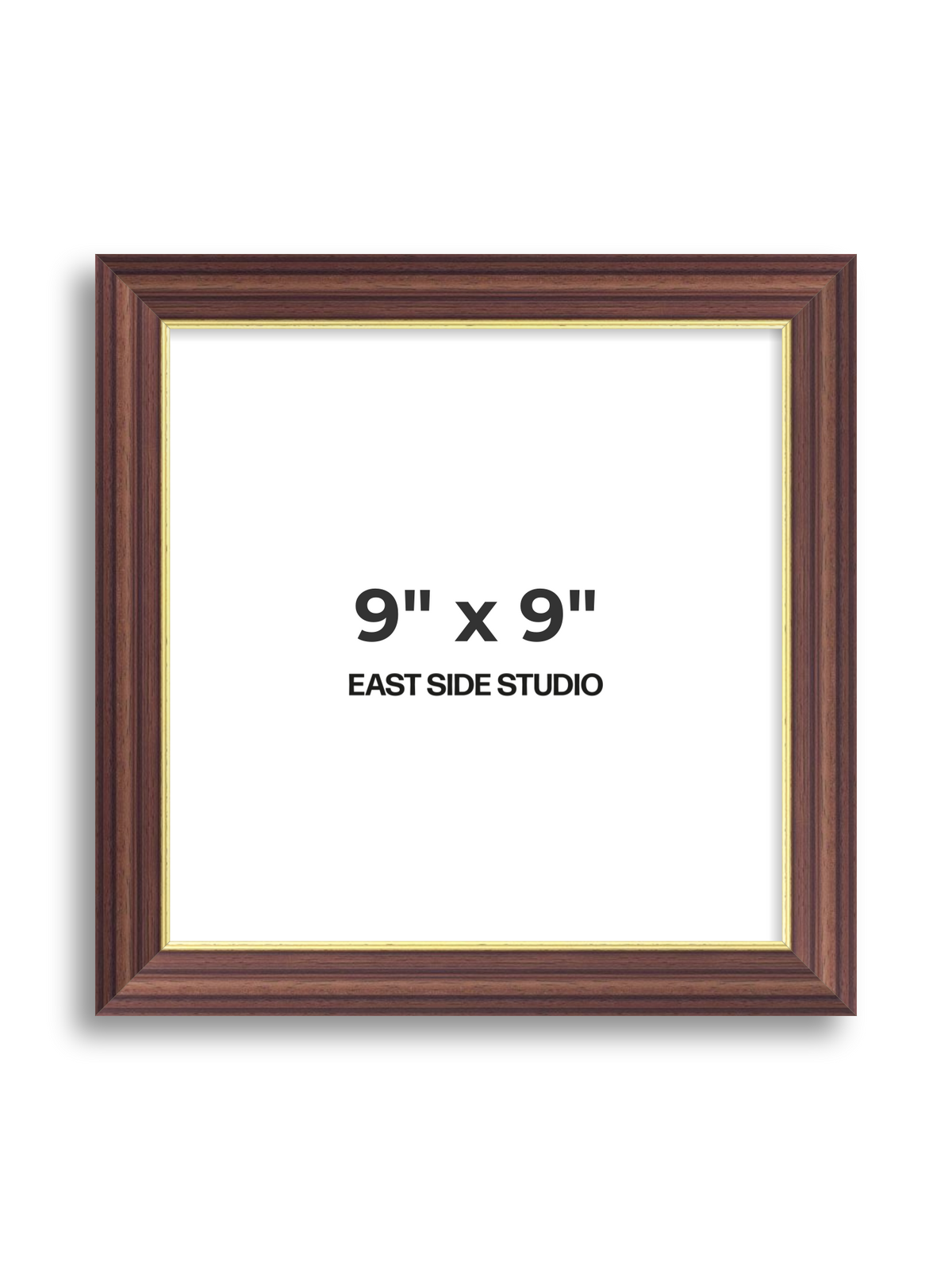 Antique Walnut & Gold 9" x 9" picture frame
