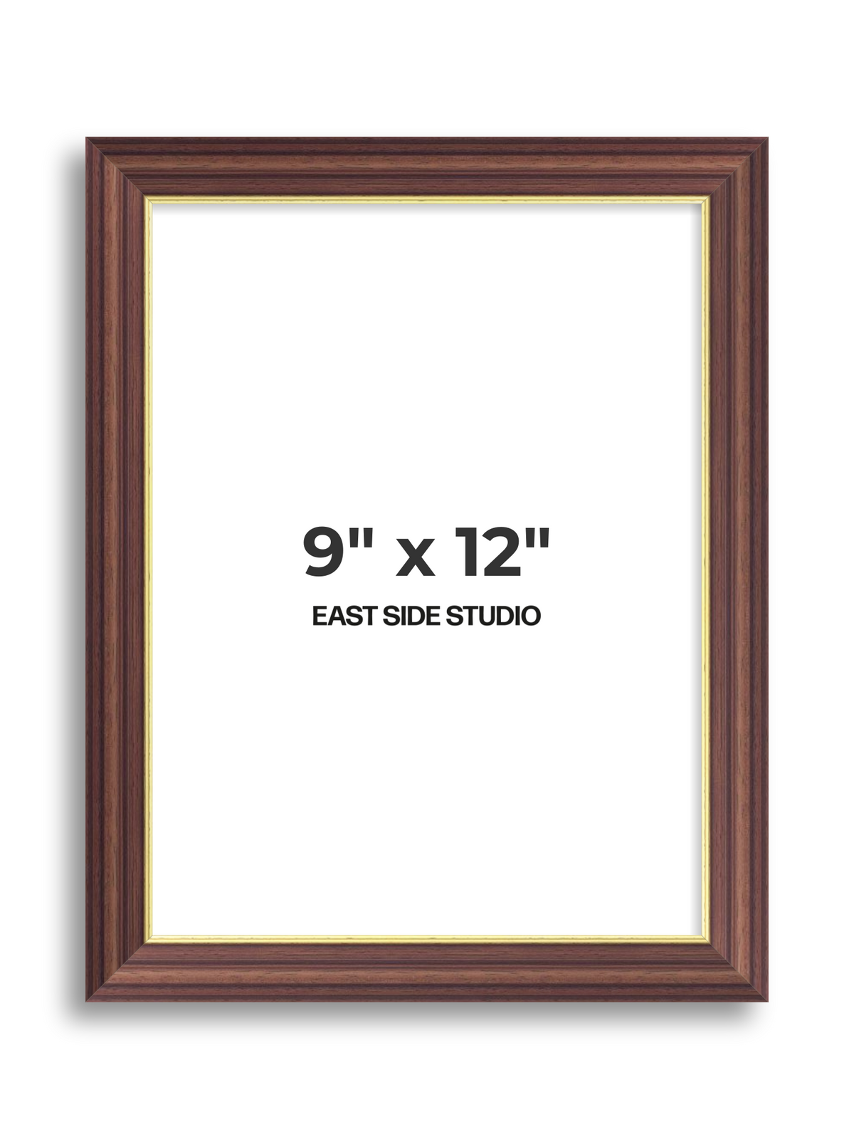 Antique Walnut & Gold 9" x 12" picture frame