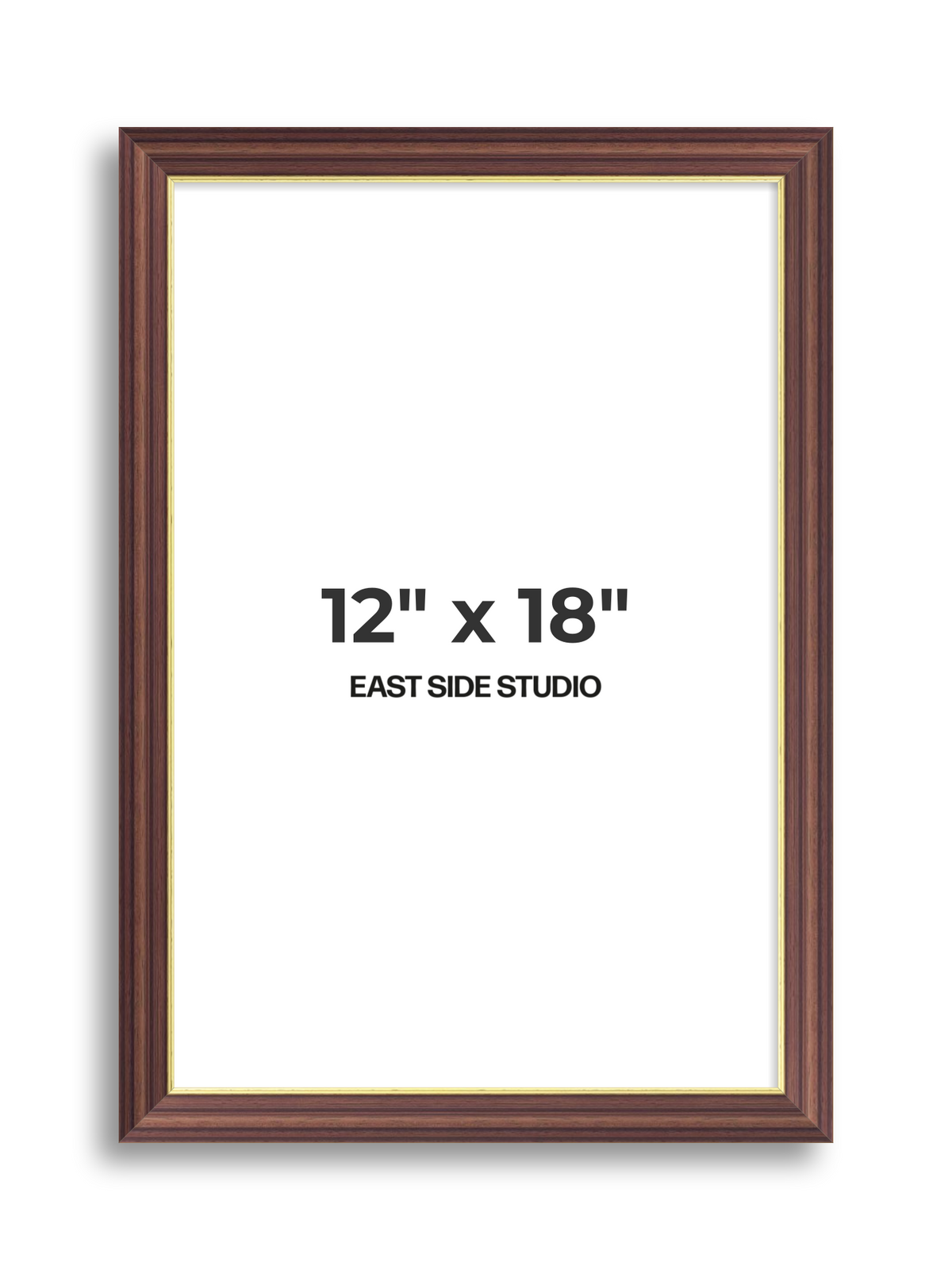 Antique Walnut & Gold 12" x 18" picture frame