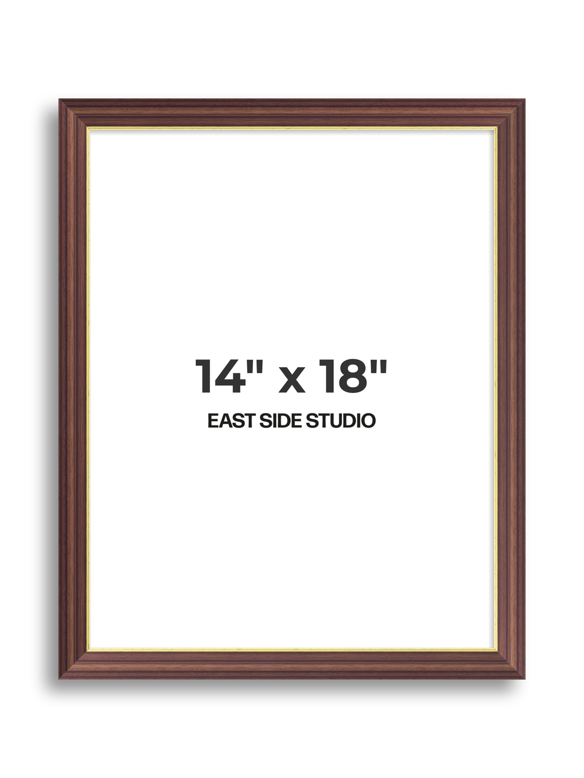 Antique Walnut & Gold 14" x 18" picture frame