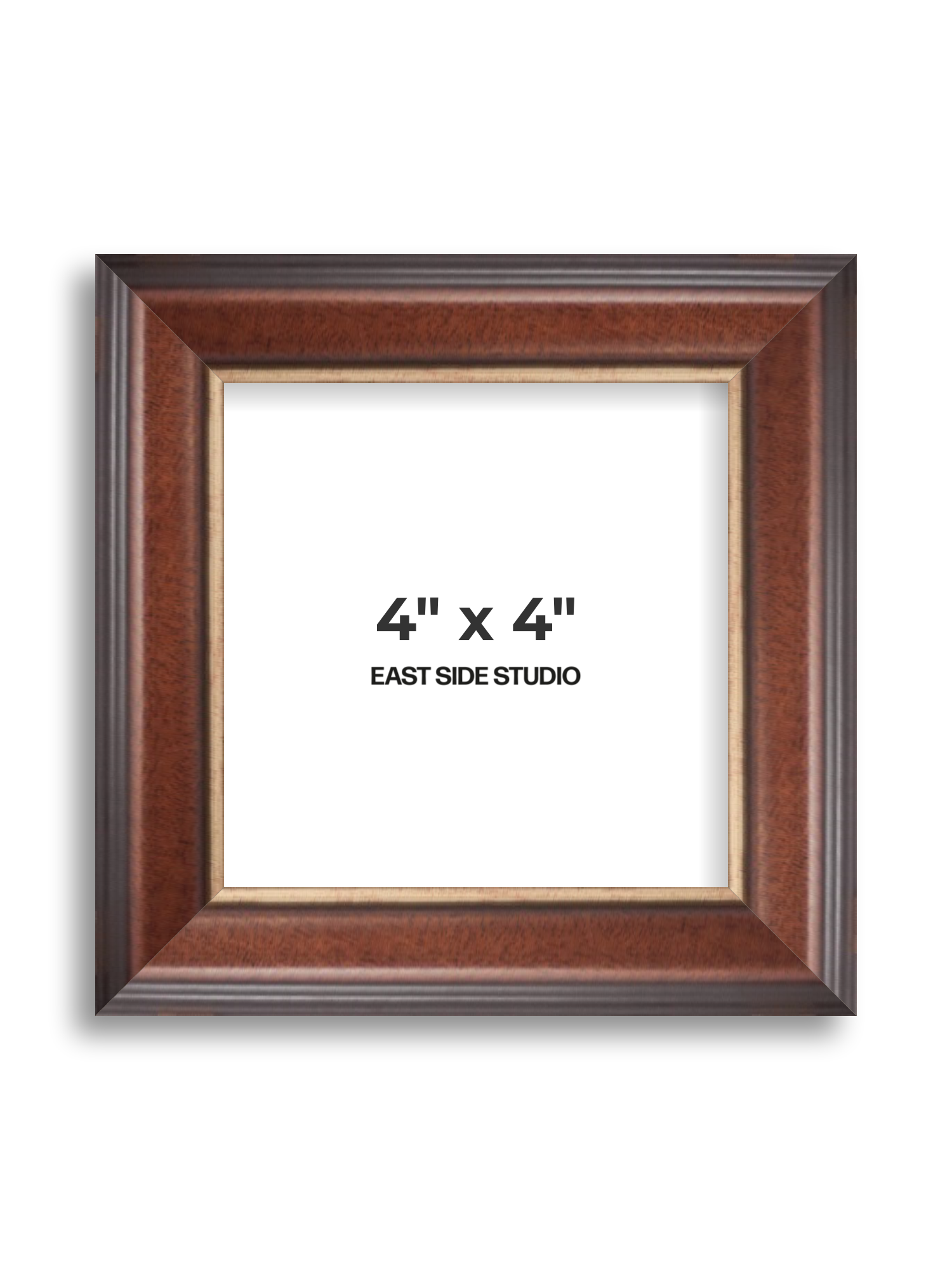 Antique Walnut & Gold 4" x 4" picture frame
