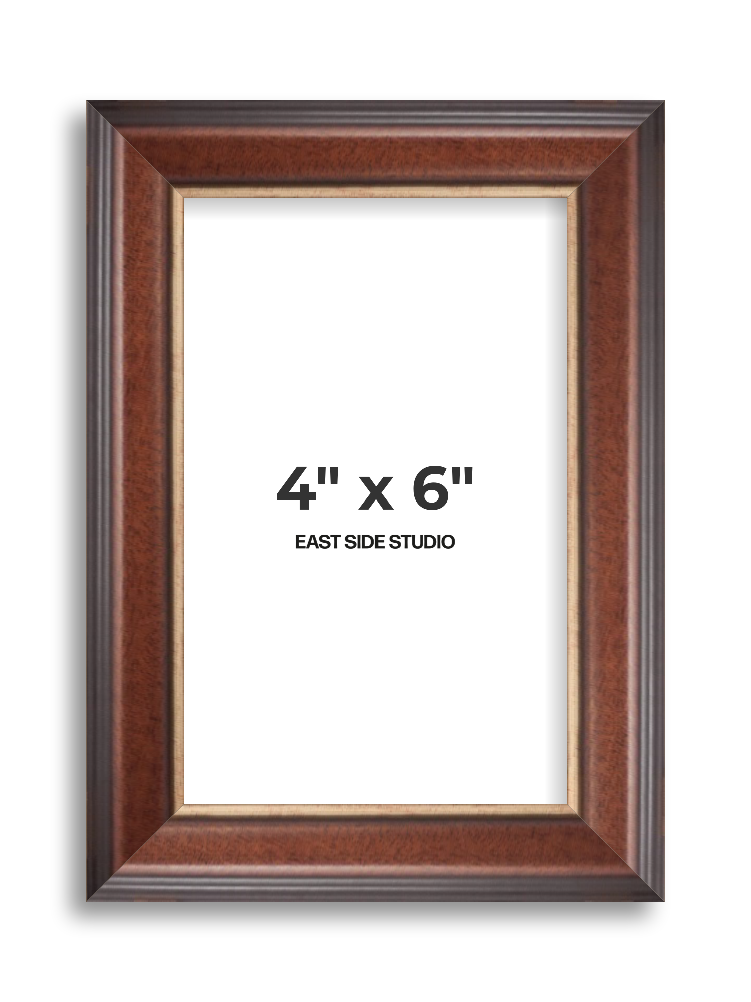 Antique Walnut & Gold 4" x 6" picture frame