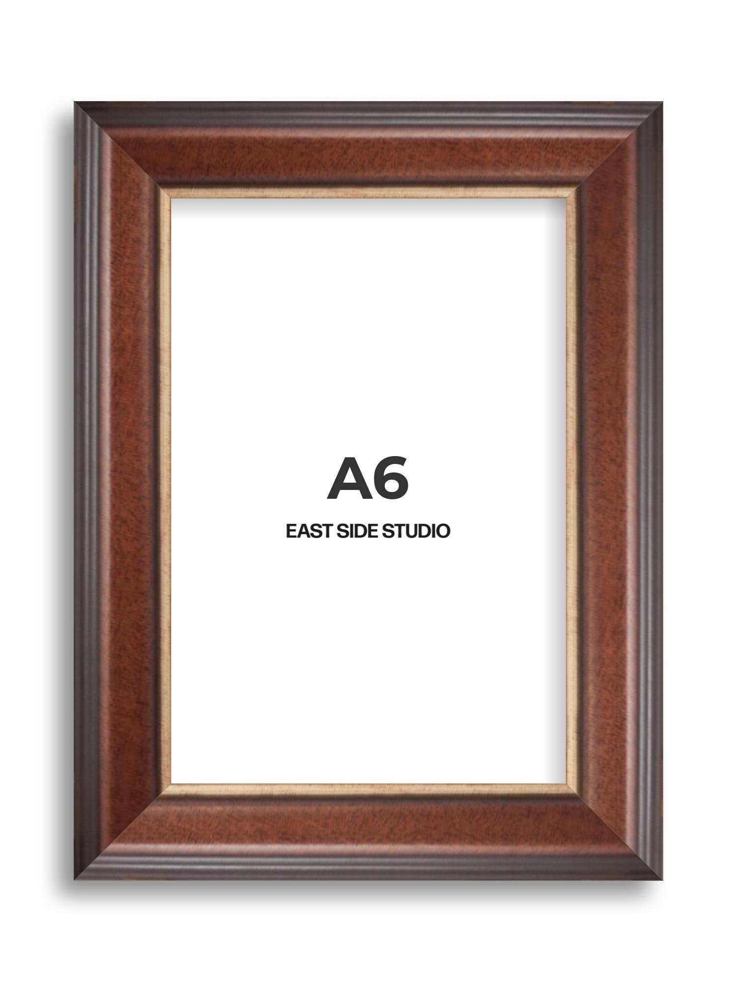 Antique Walnut & Gold A6 picture frame