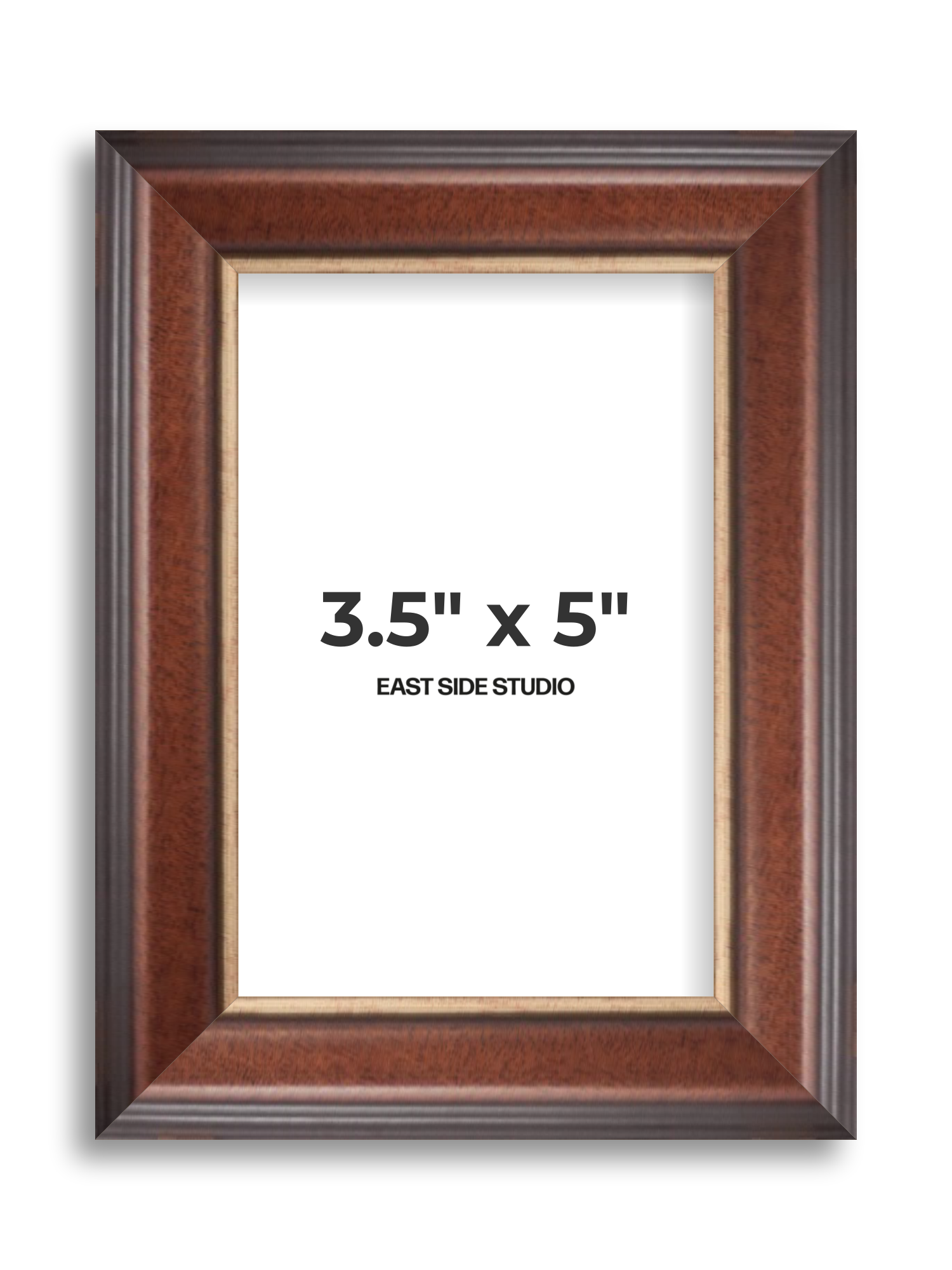 Antique Walnut & Gold 3.5" x 5" picture frame
