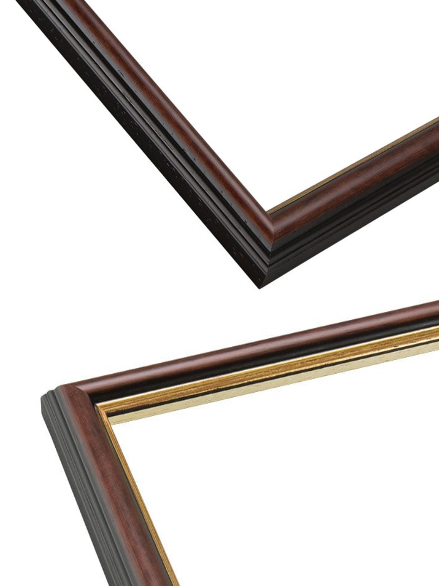 Antique Walnut & Gold picture frame chevron view