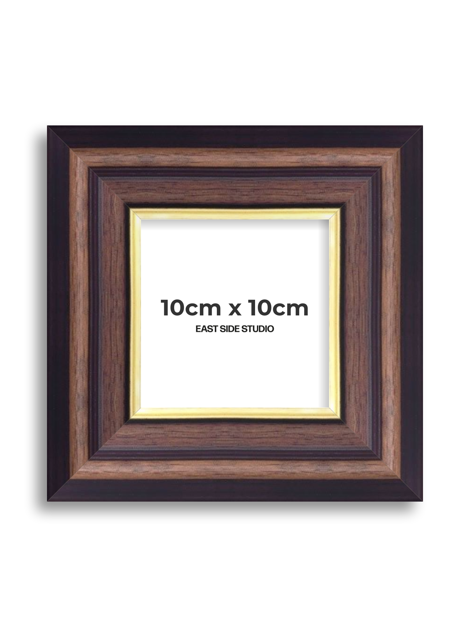 Antique Walnut & Gold 10cm x 10cm picture frame