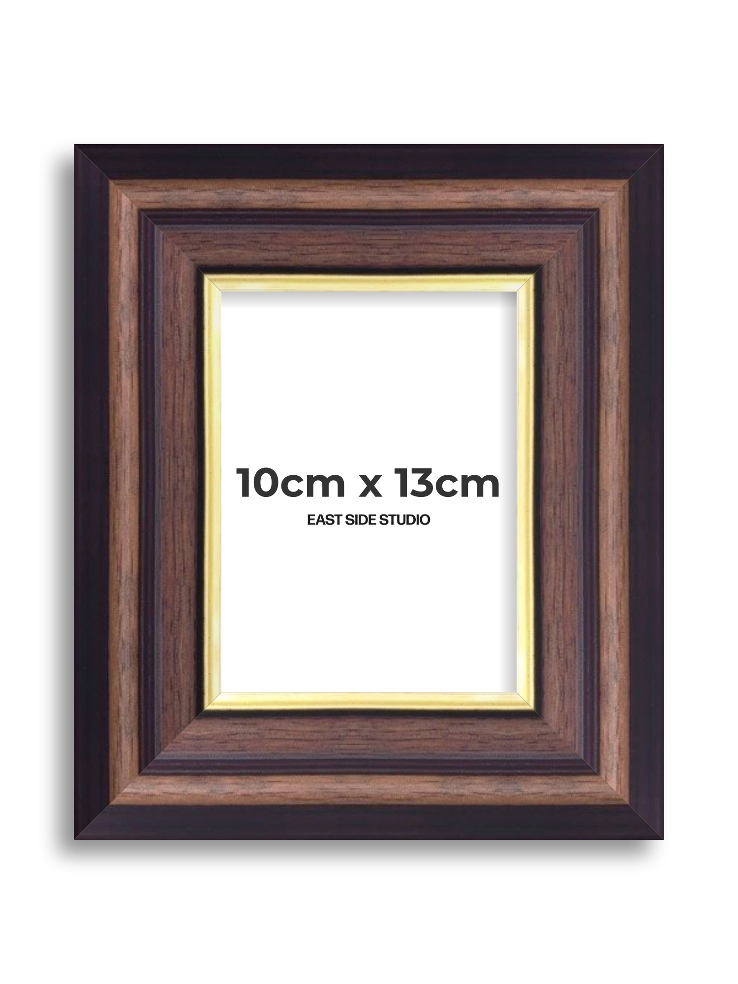 Antique Walnut & Gold 10cm x 13cm picture frame
