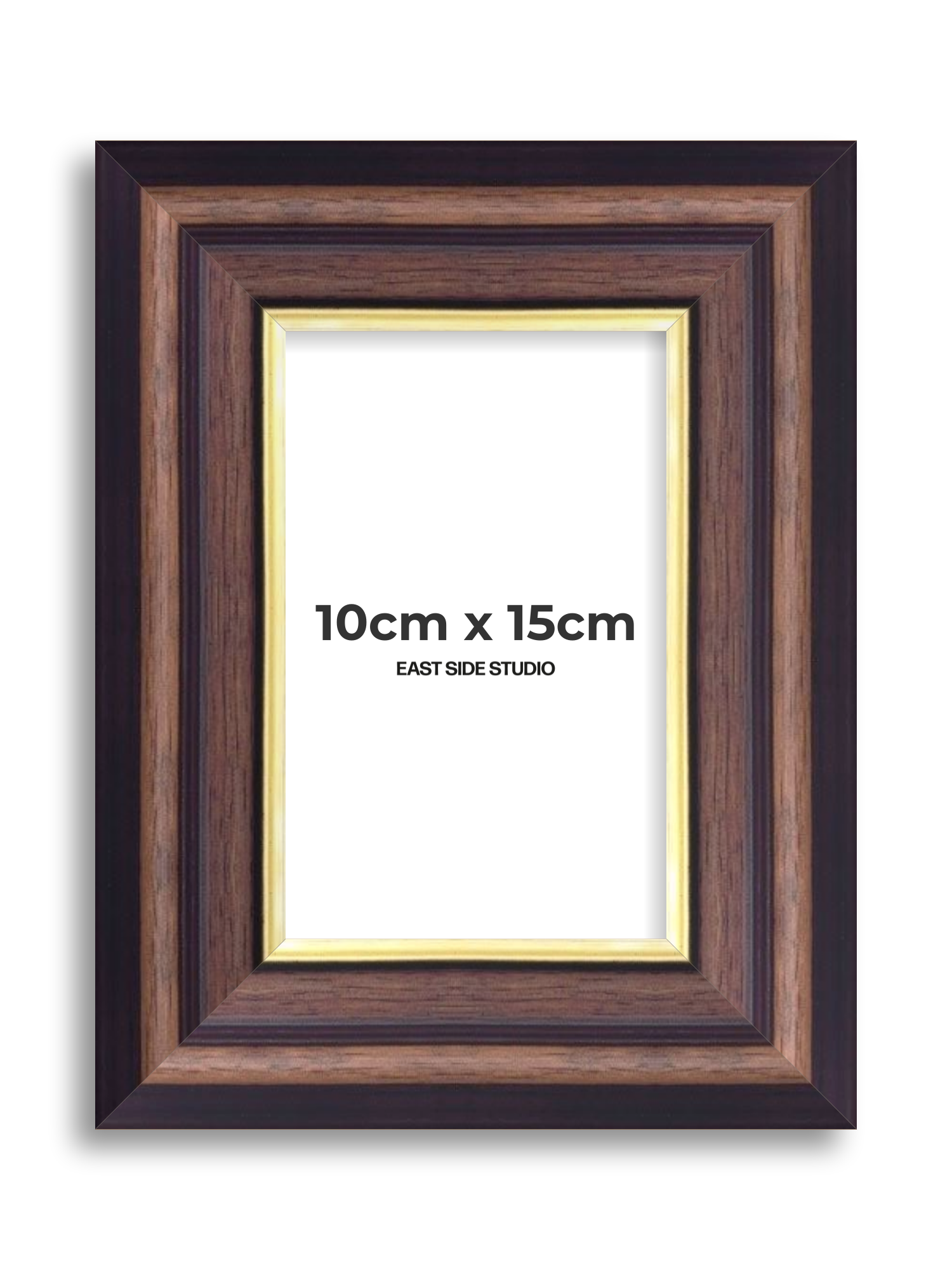 Antique Walnut & Gold 10cm x 15cm picture frame
