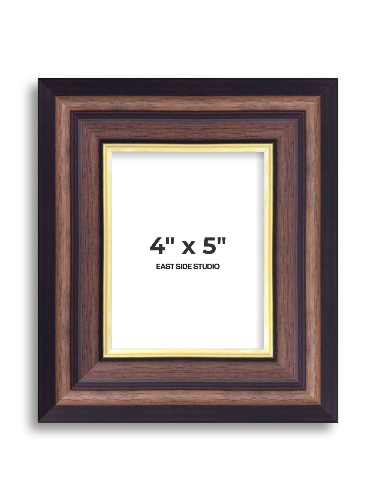 Antique Walnut & Gold 4" x 5" picture frame