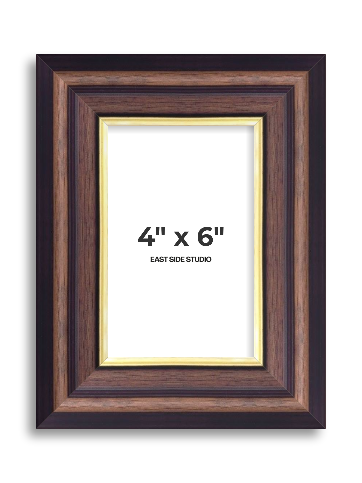 Antique Walnut & Gold 4" x 6" picture frame