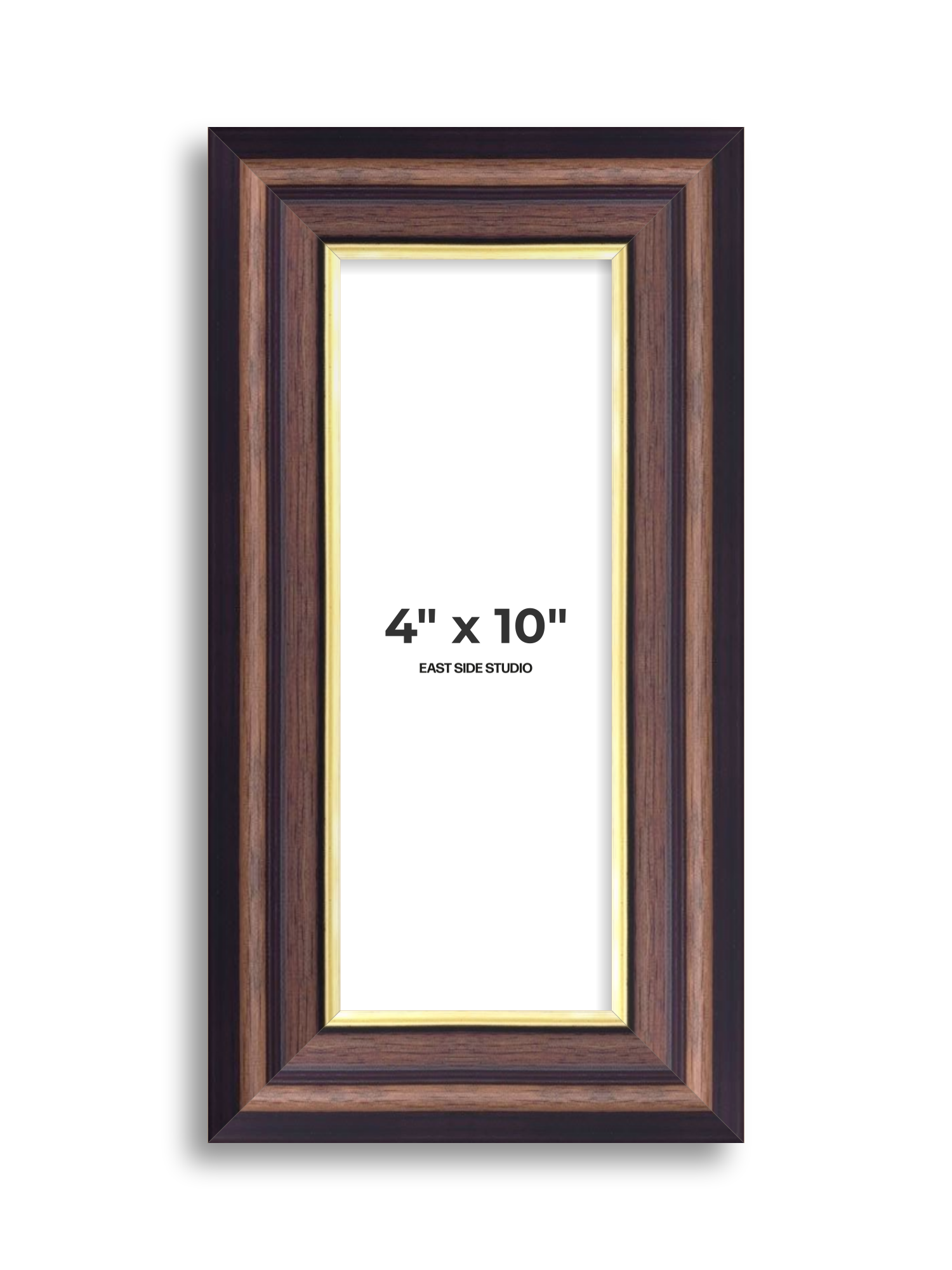 Antique Walnut & Gold 4" x 10" picture frame
