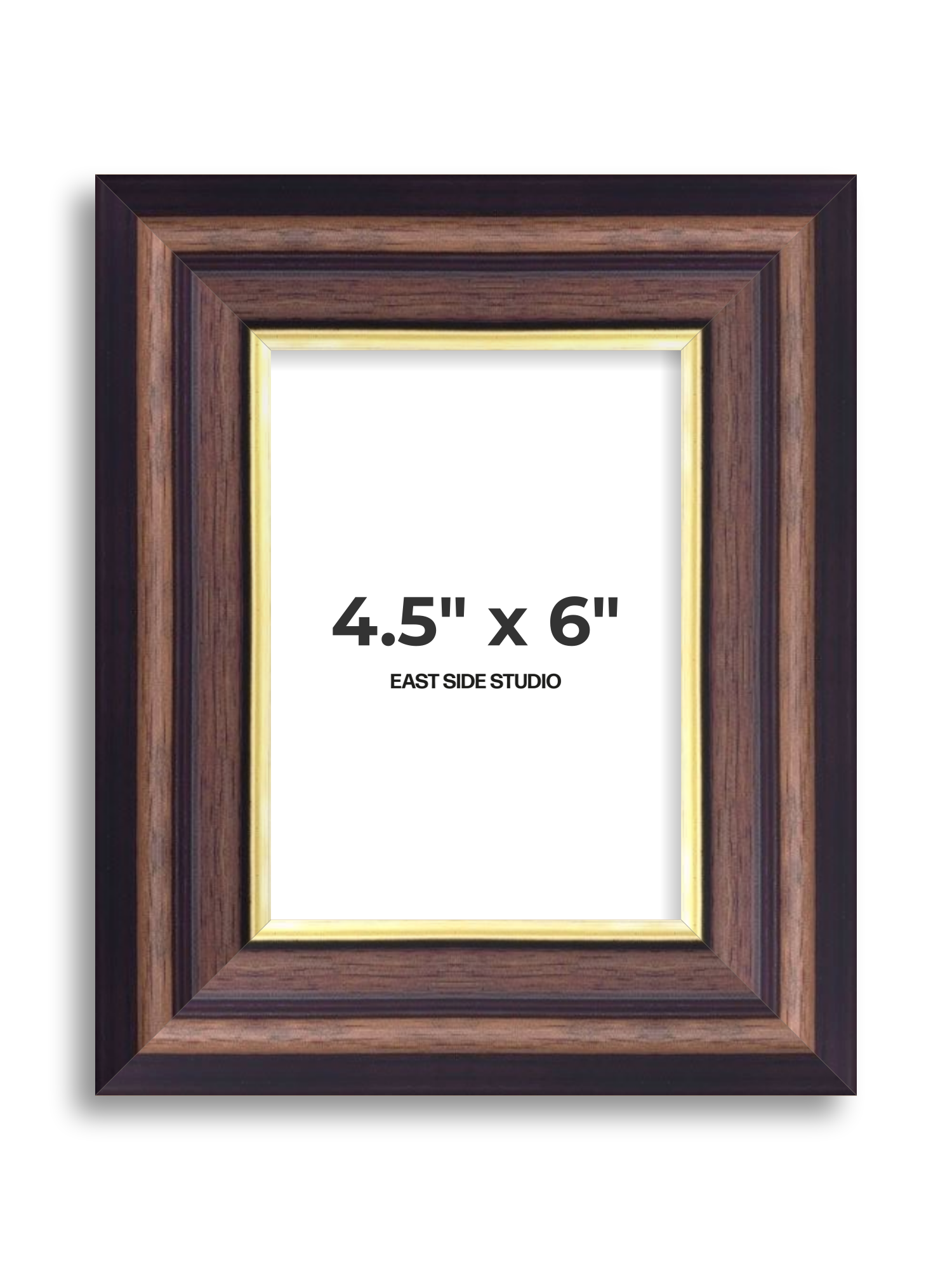 Antique Walnut & Gold 4.5" x 6" picture frame