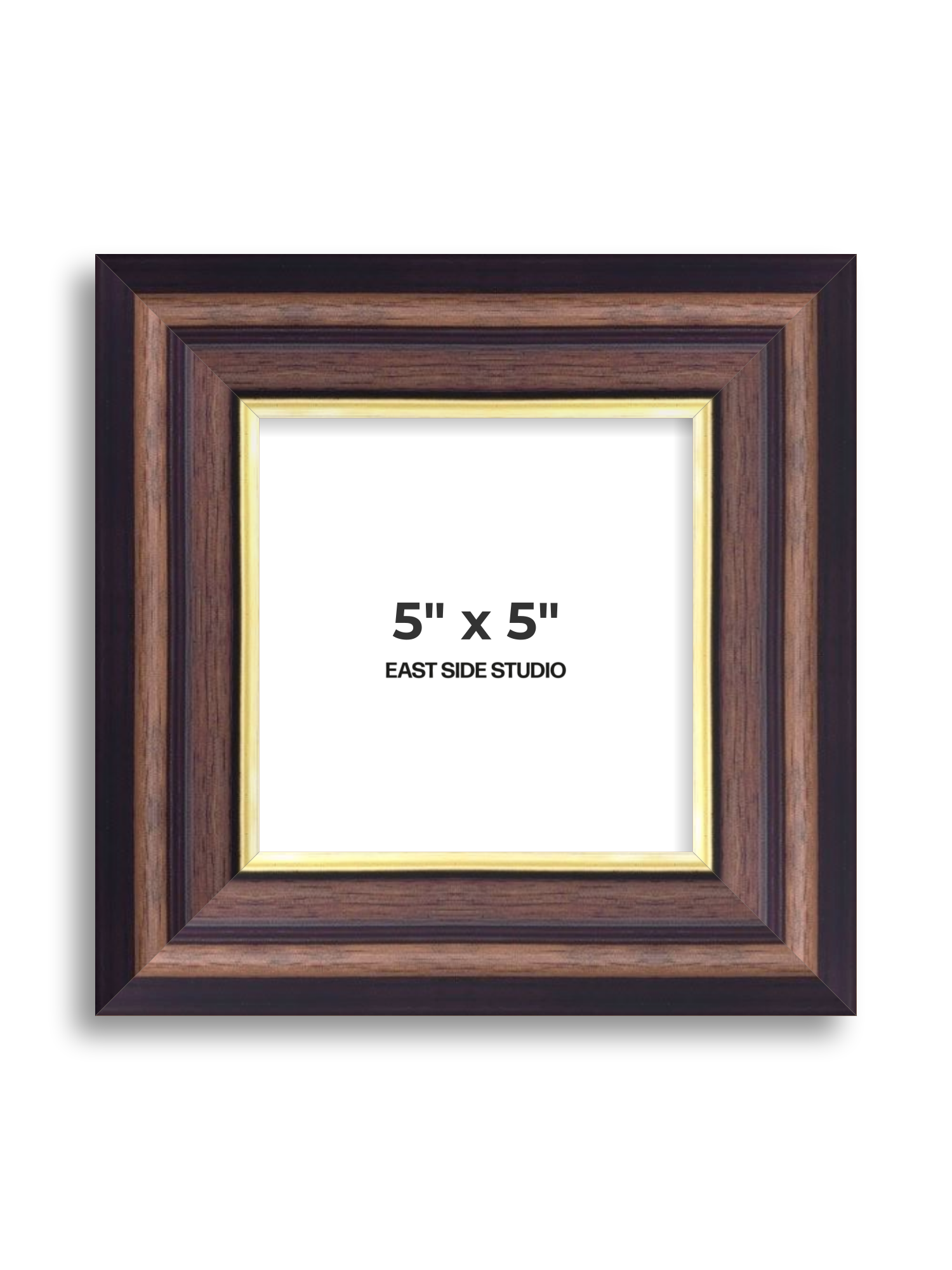 Antique Walnut & Gold 5" x 5" picture frame