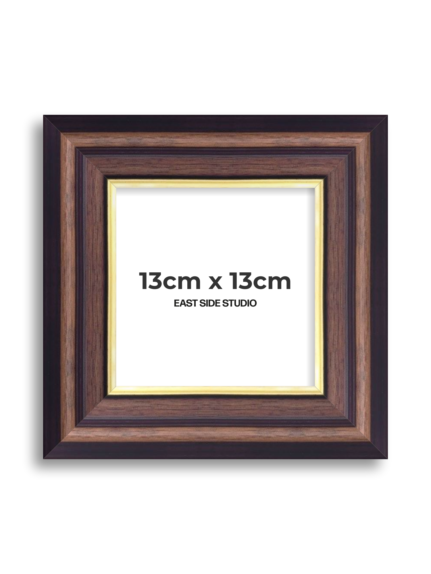Antique Walnut & Gold 13cm x 13cm picture frame